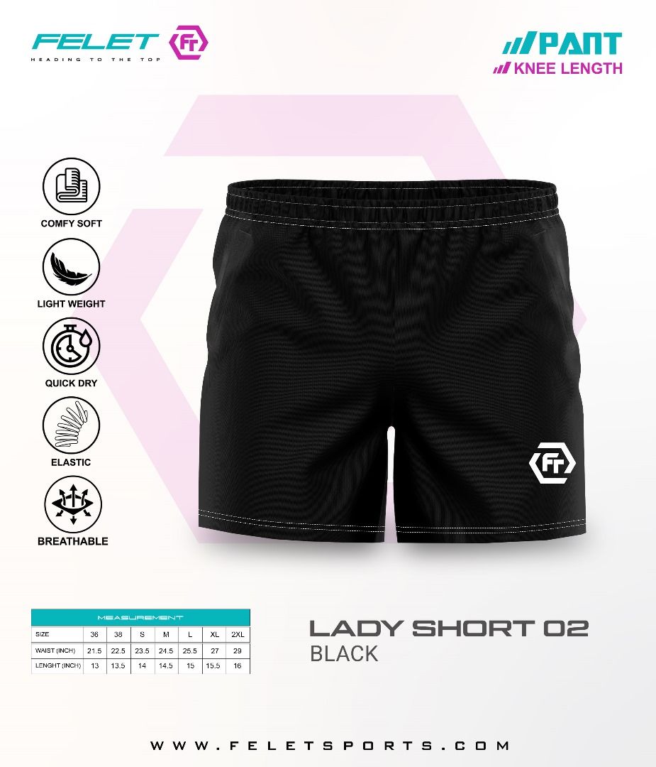 FELET 最新推出國際選手同款專業羽球運動女短褲LADY SHORTS 02