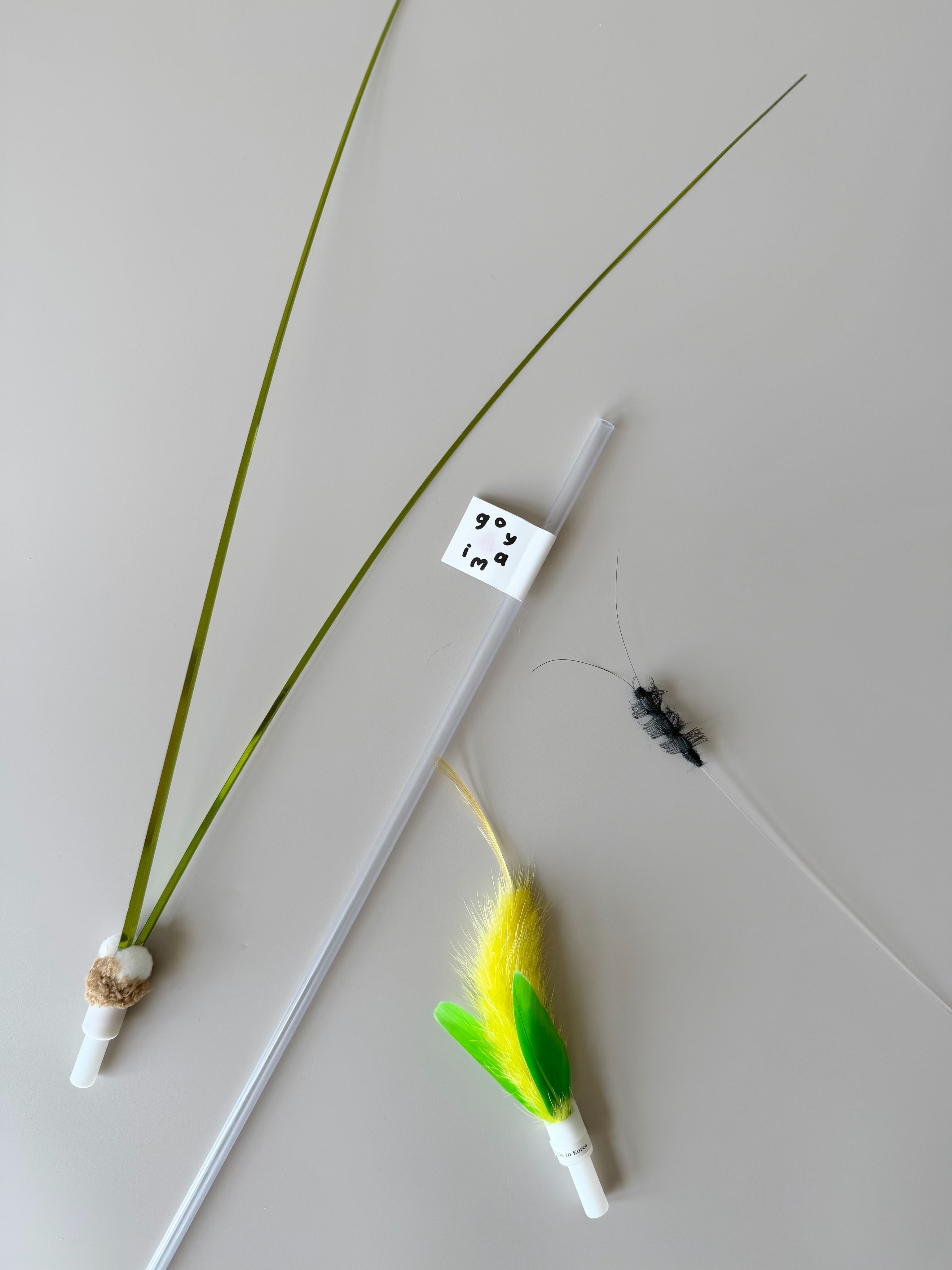 可替換頭逗貓棒 雙頭小蟑螂/毛蜘蛛/雙頭蘆葦草/小玉米/蜈蚣 韓國逗貓棒（動圖請至IG限動精選觀看）