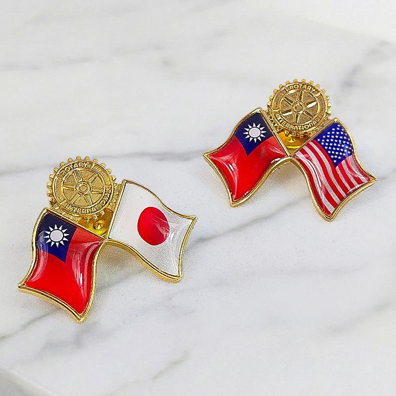 卓越標誌友誼雙國旗徽章