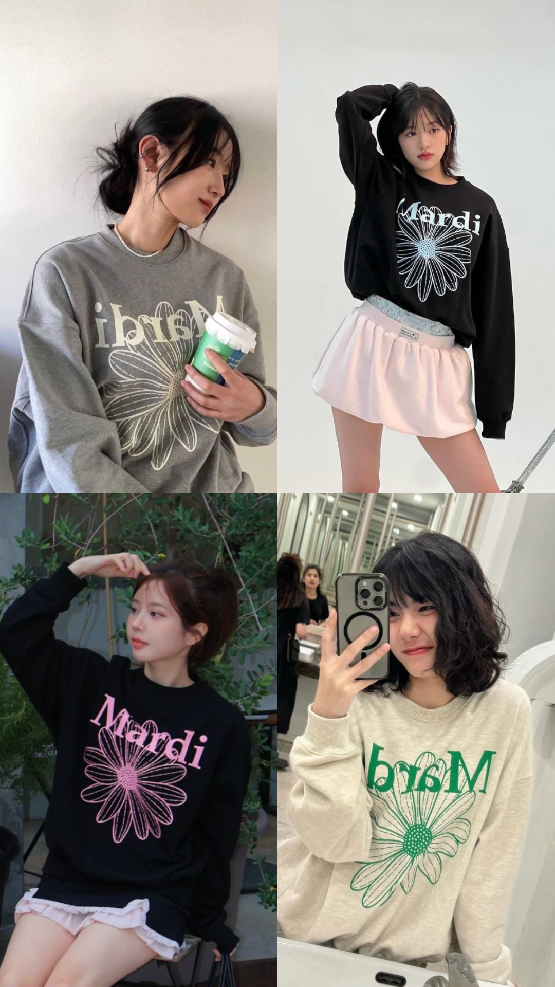 Mardi mercredi 經典大學踢雛菊 SWEATSHIRT FLOWERMARDI