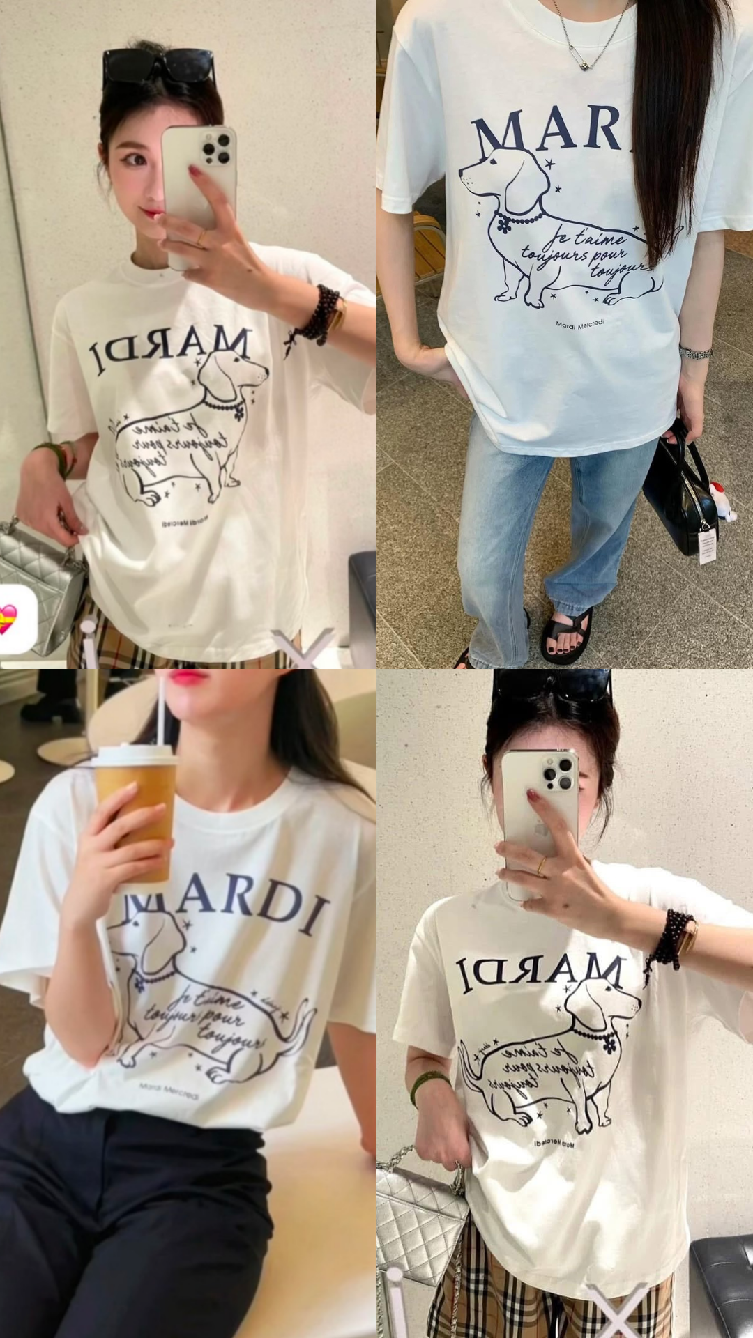 Mardi 一般版狗狗短袖 TSHIRT SWING THE TAIL DDANJI FLOWER CHOKER_