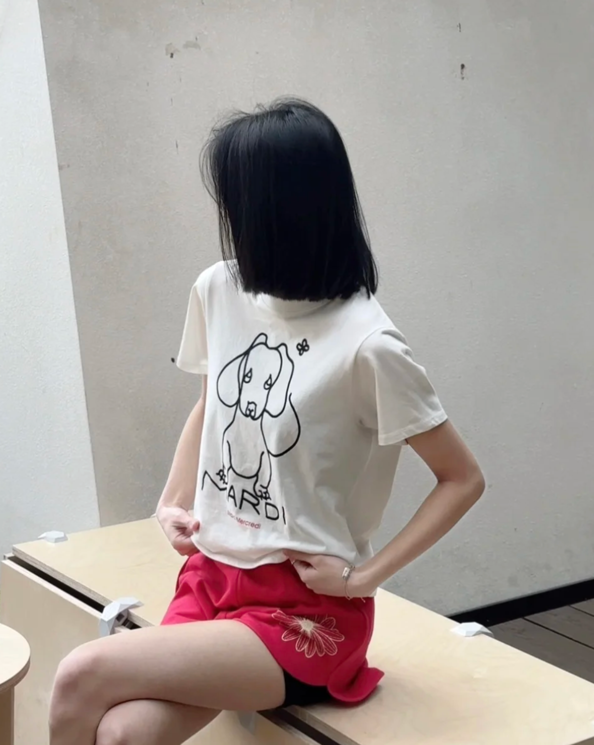 Mardi 線條狗狗短袖