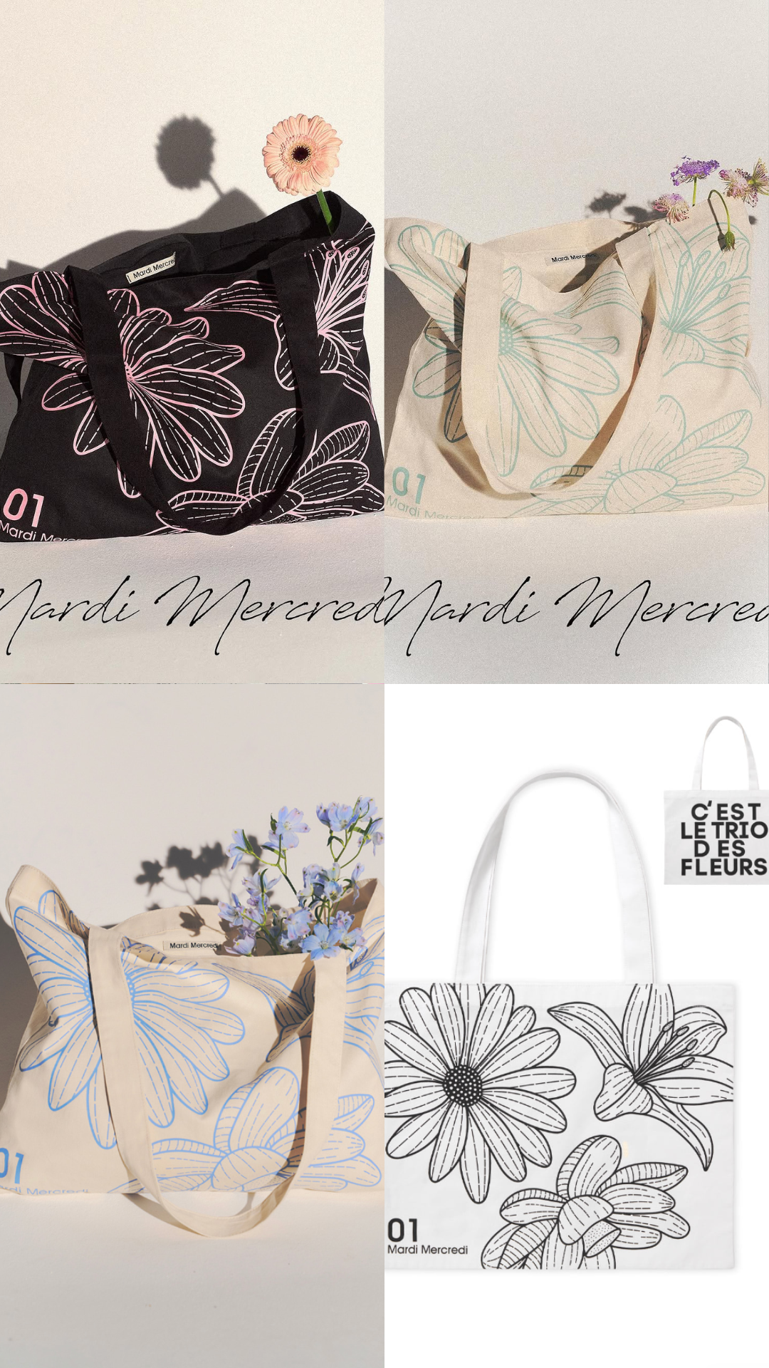 （~4/13）Mardi 大帆布袋 CANVAS BAG TRIPLE FLOWER