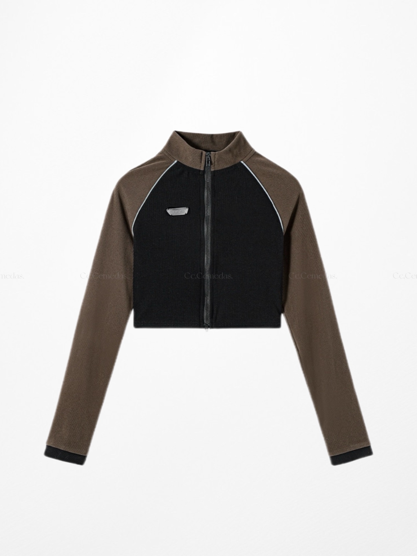 美式復古立領長袖短版外套