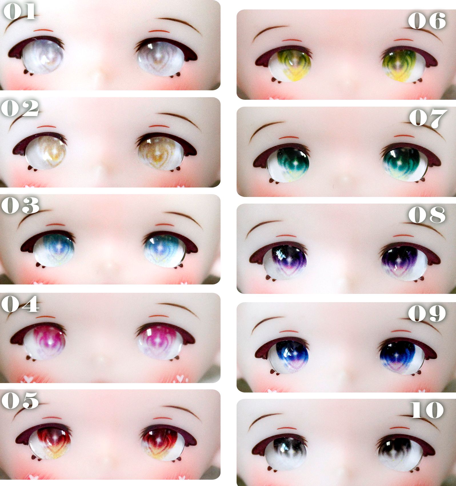 {眼片}-BJD|GSC可用眼片-8mm  [萌茵]10色可選