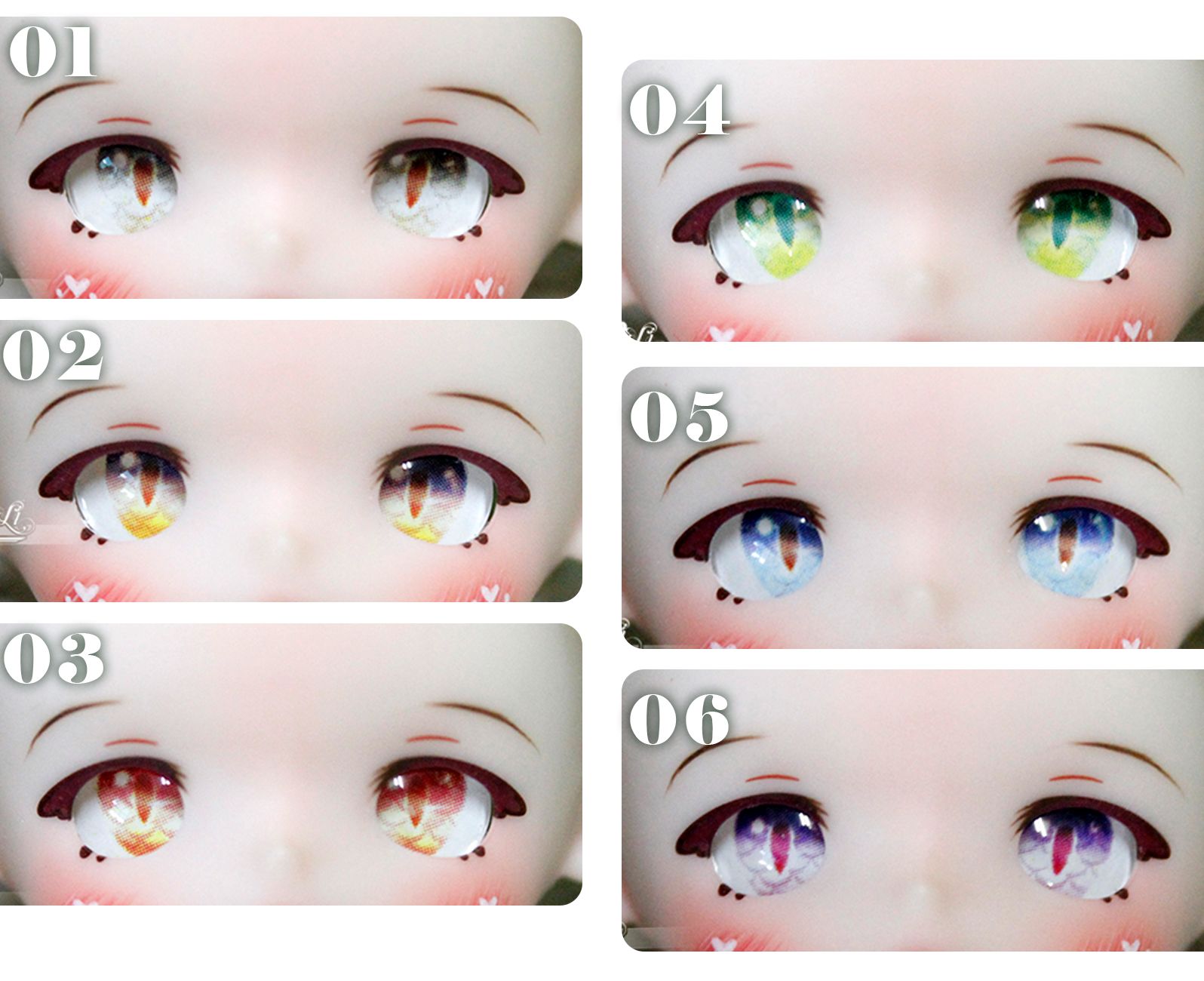 {眼片}-BJD|GSC可用眼片-8mm [龍之子]6色可選