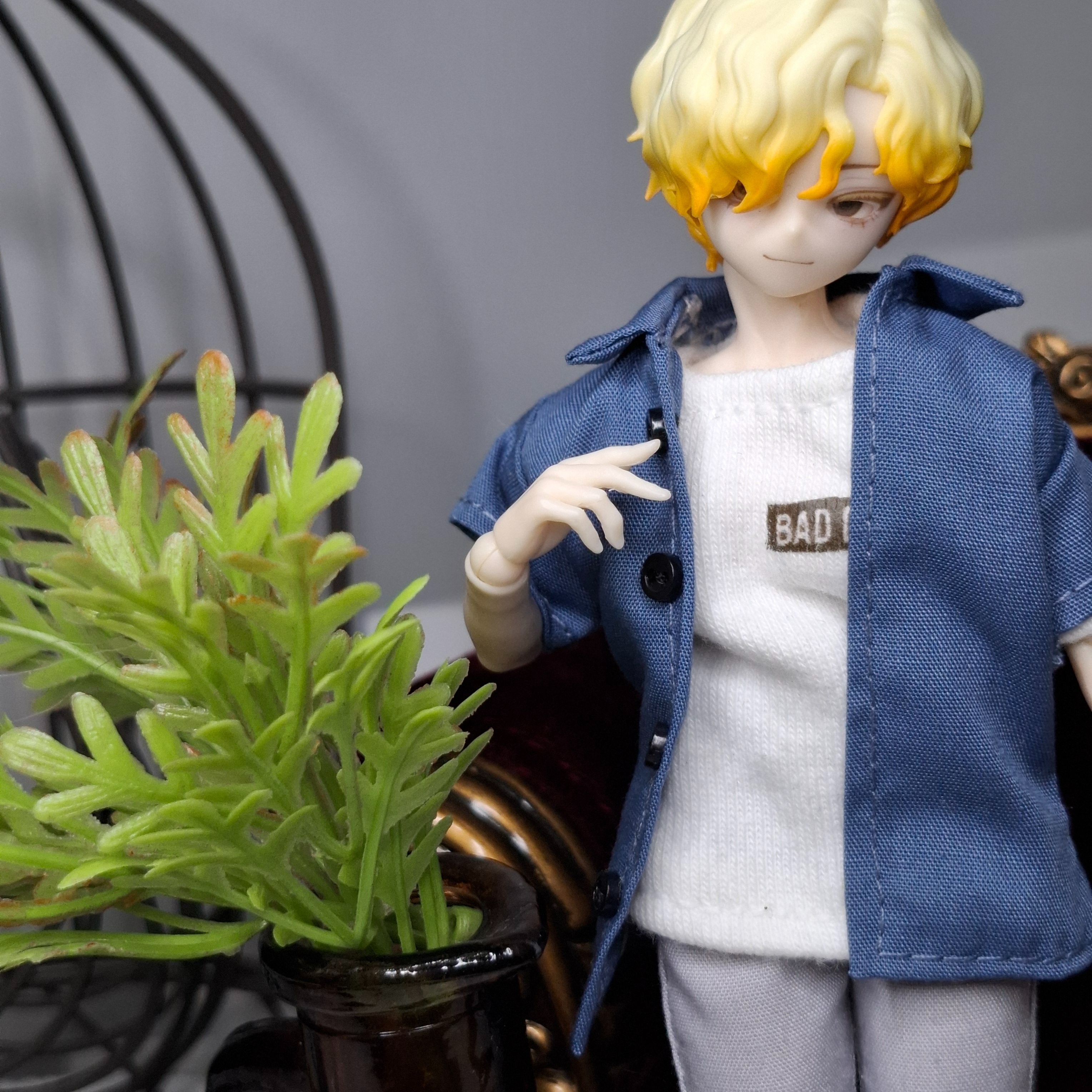 西西里往事-素色開襟短袖襯衫外套