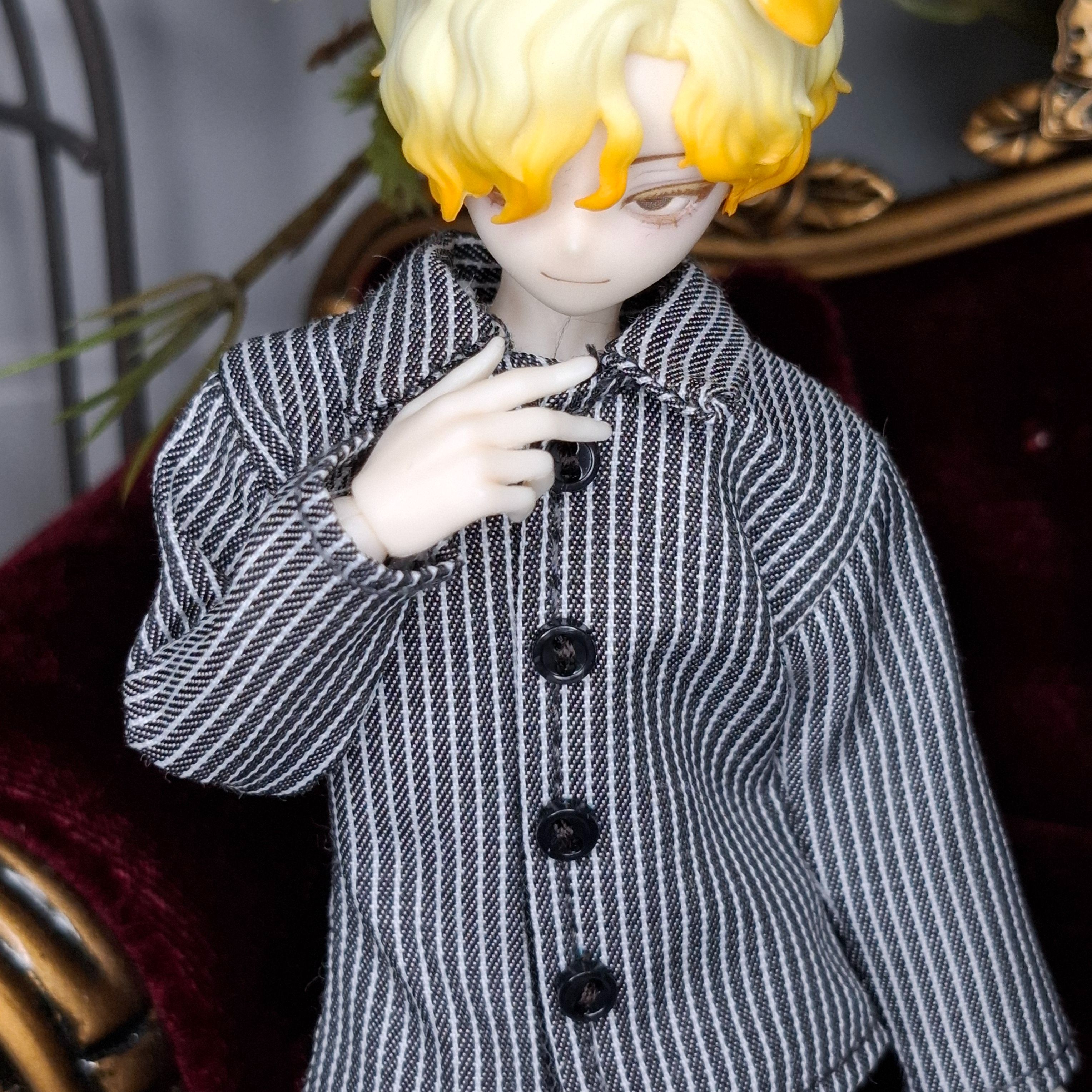 西西里往事-長袖襯衫（細黑條紋）