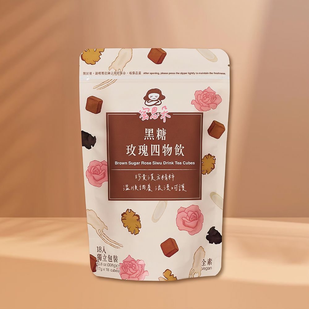 【蜜思朵】黑糖玫瑰四物飲 （17gx18入/袋） 四物湯 四物茶 月經 大姨媽 糖磚 茶磚 黑糖磚 黑糖塊