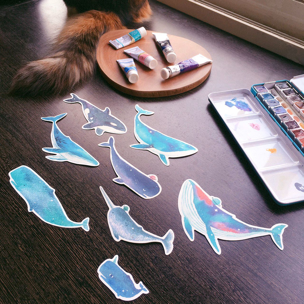 鯨魚系列防水貼紙