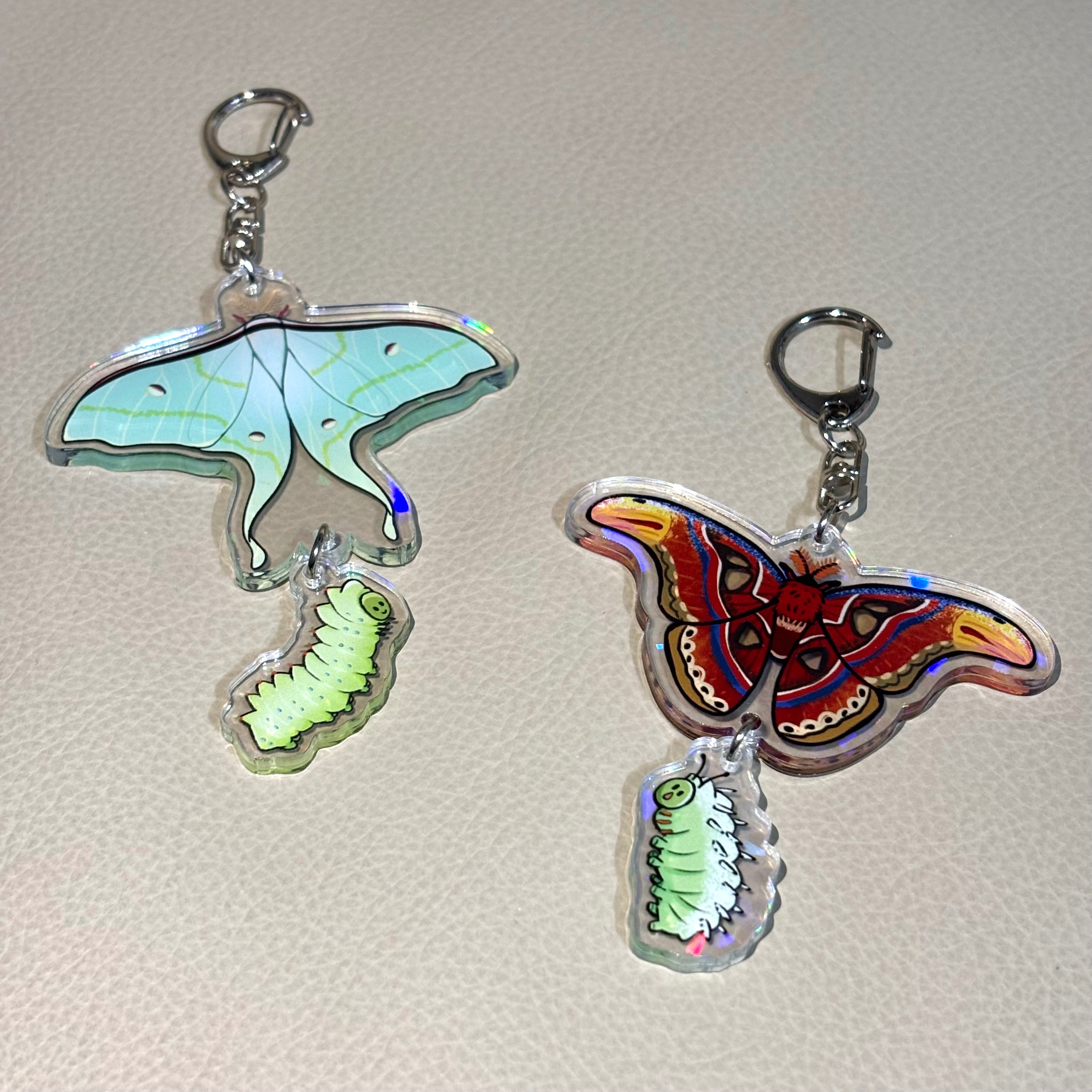 可愛的台灣蛾吊飾 皇蛾 長尾水青蛾