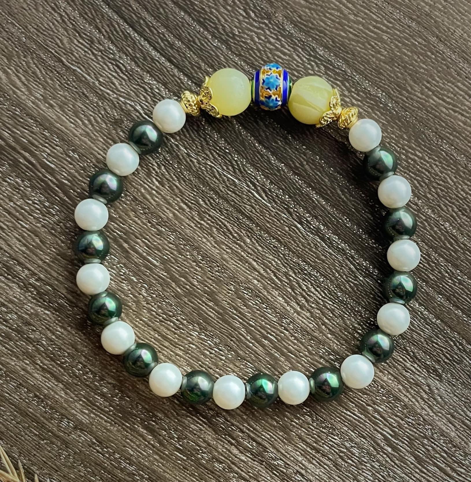 C006岫玉x景泰藍x貝珠