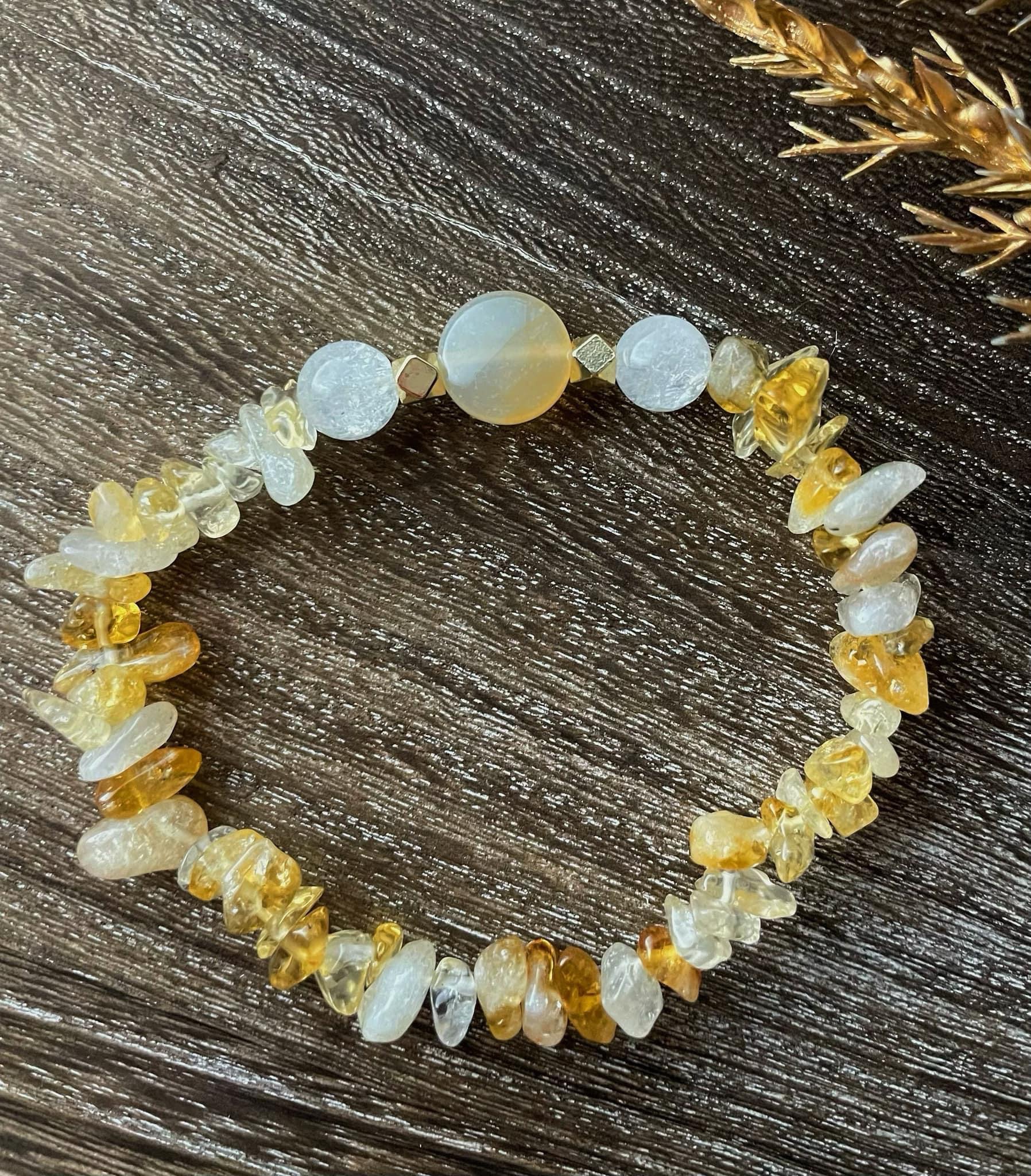 C010 珊瑚玉x白爆晶x黃水晶