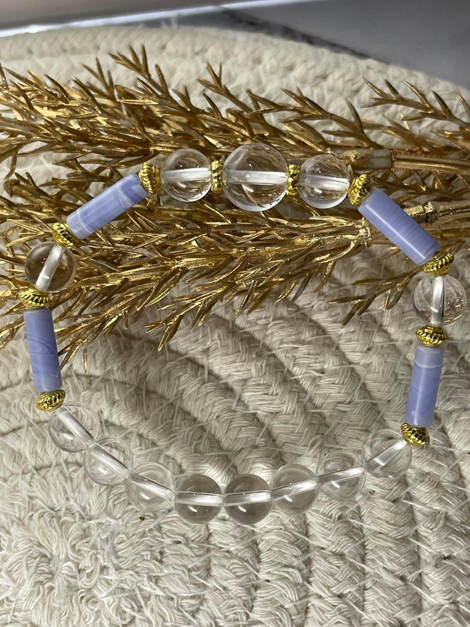 C011 白水晶x藍紋瑪瑙