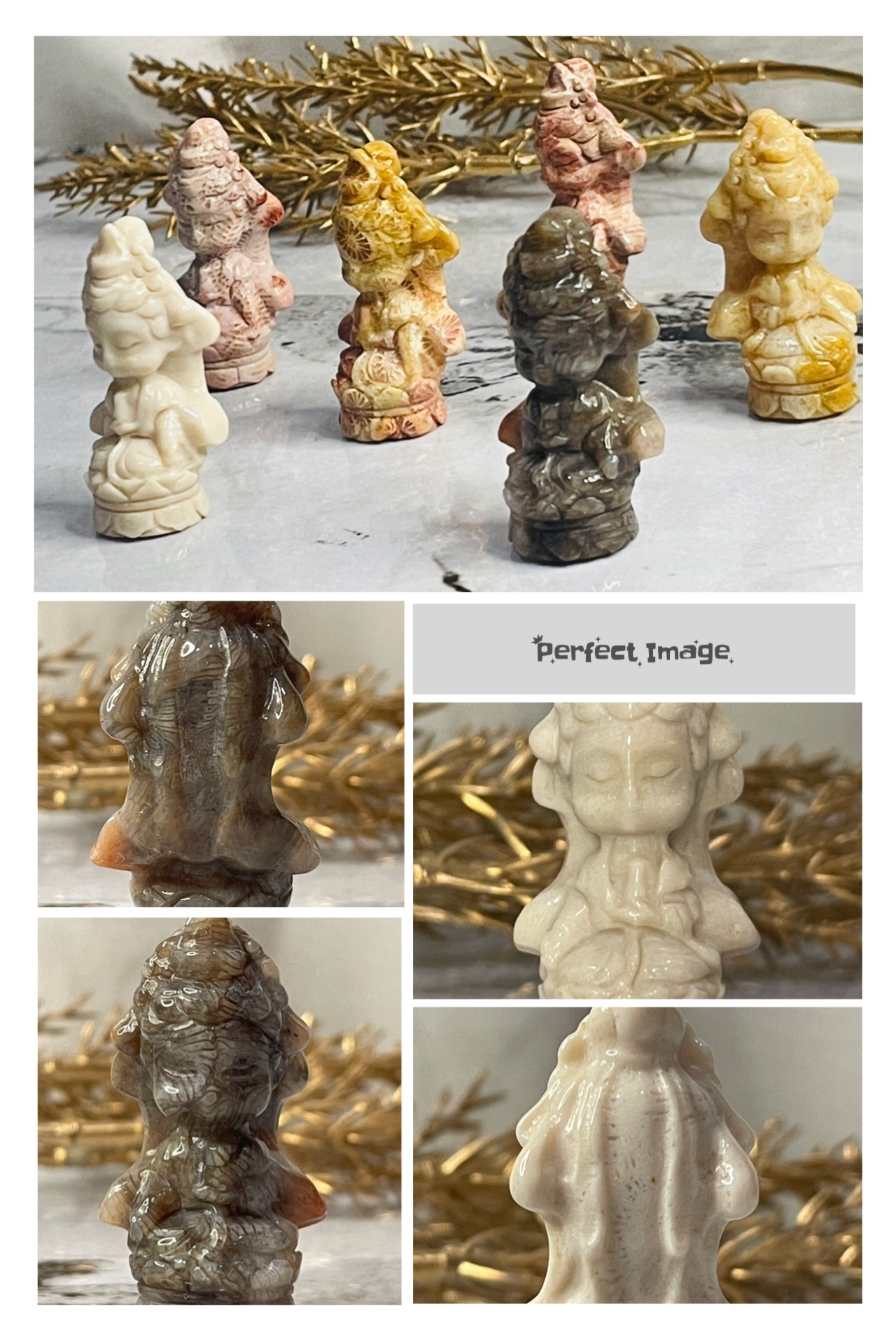 珊瑚玉觀音小擺件