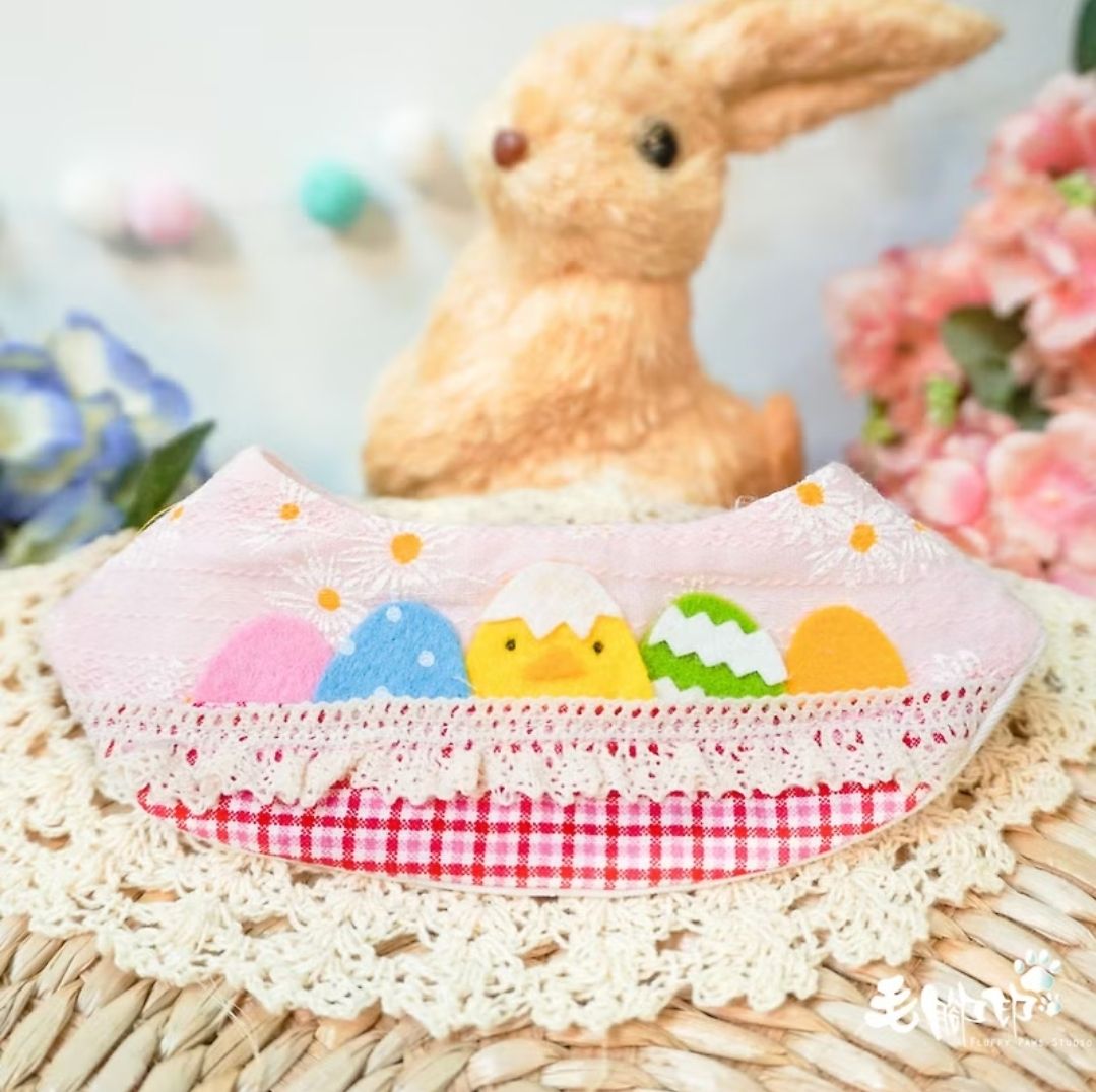 活節派對寵物領巾*小雞彩蛋籃粉色款