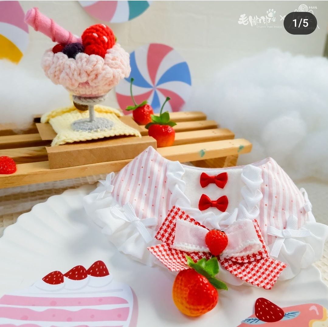 限量現貨*草莓鮮奶油蛋糕領巾（不含帽子）