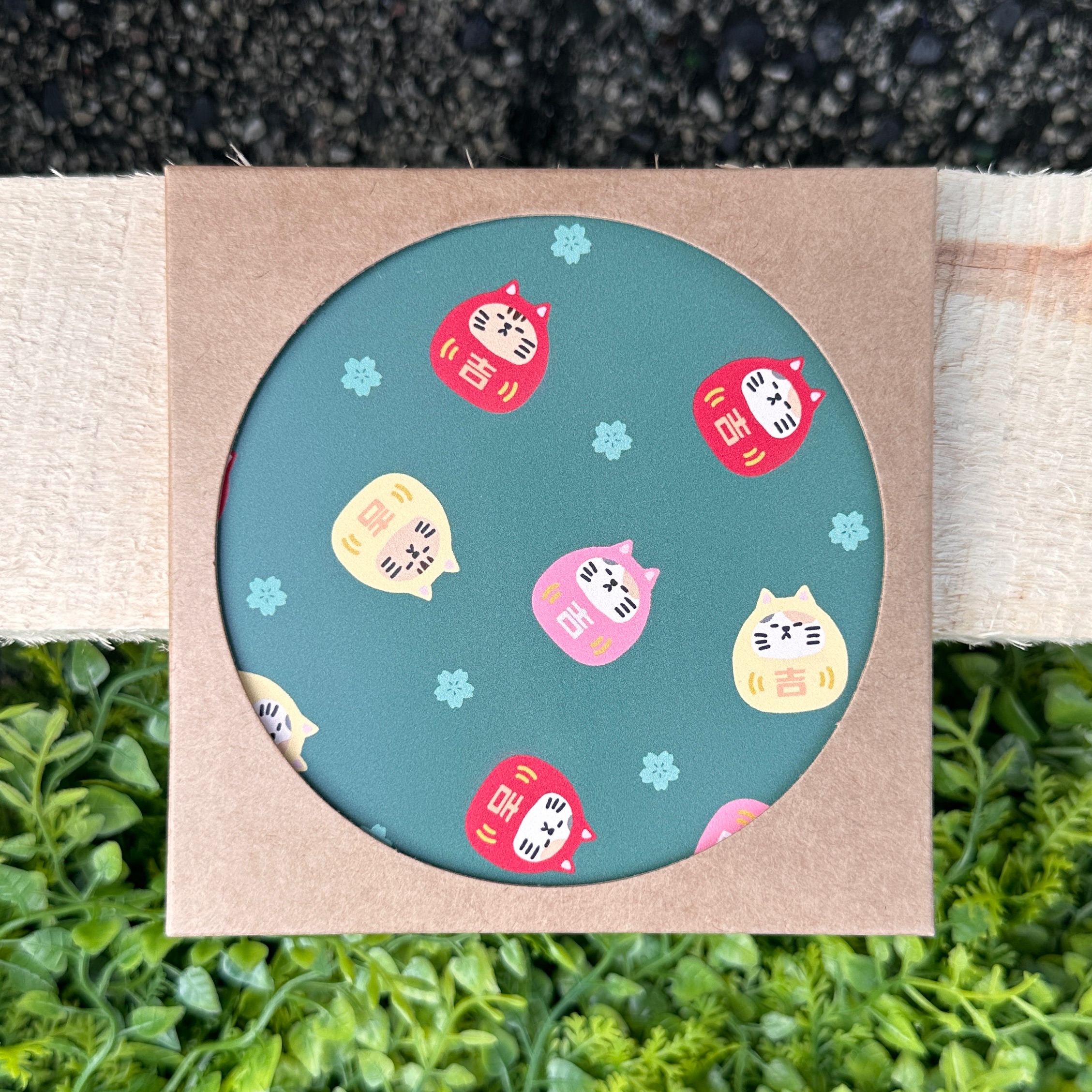 吉莉兄妹-達摩杯墊（小圖）