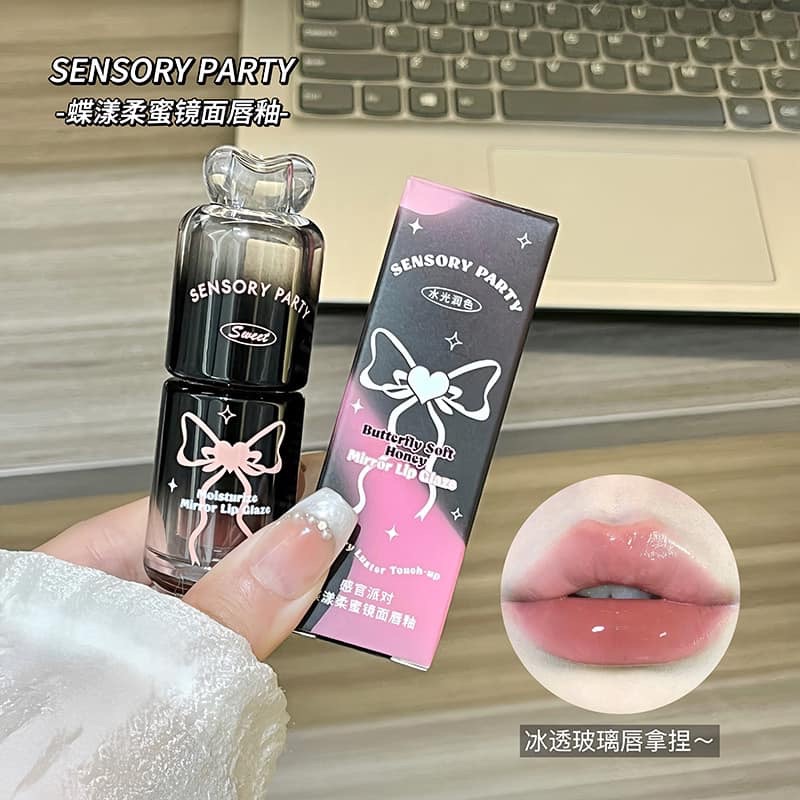 去年市集熱銷破百支🔥AB_A114_感官派對蝶漾柔蜜鏡面唇釉