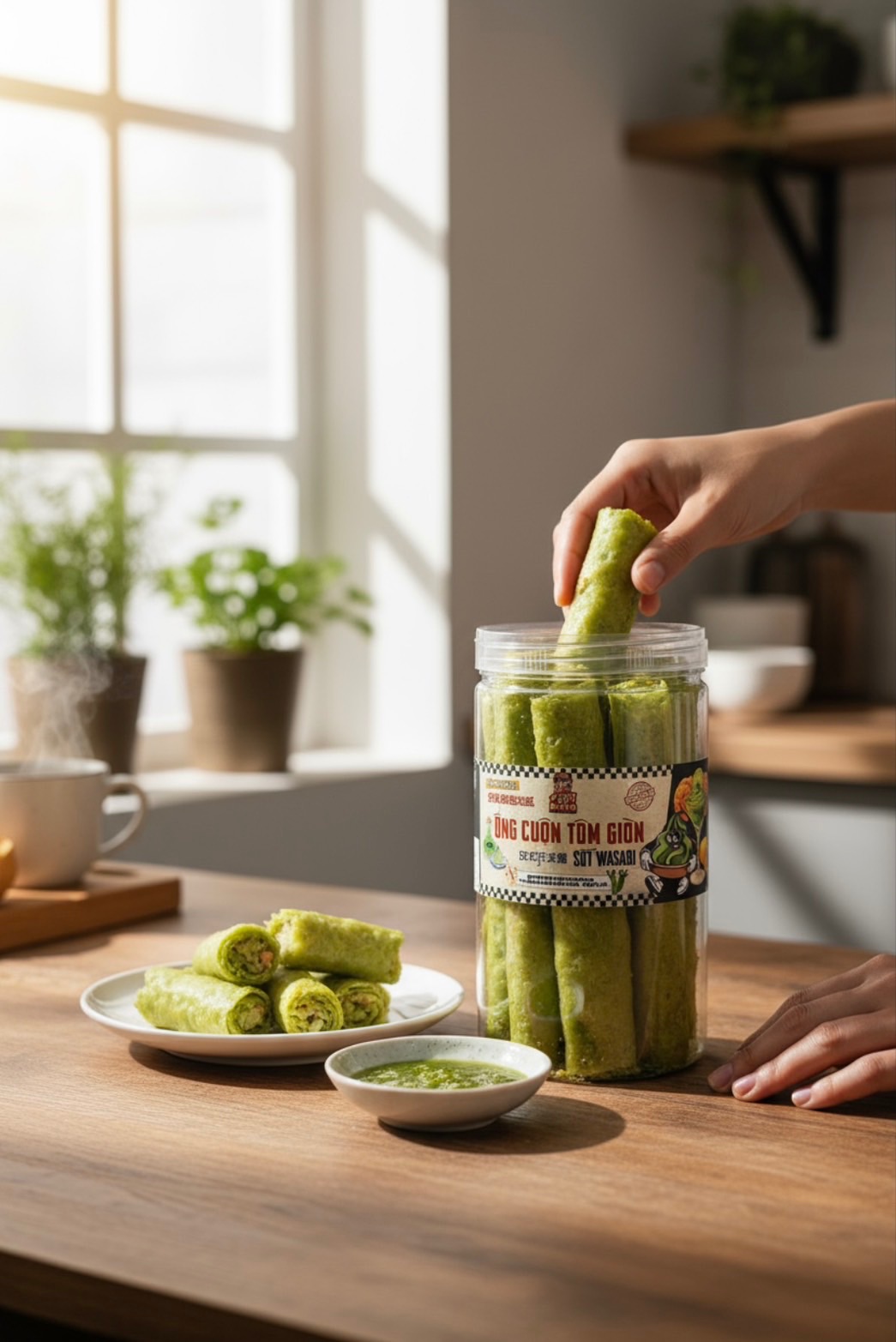 芥末醬蔥蝦米紙卷