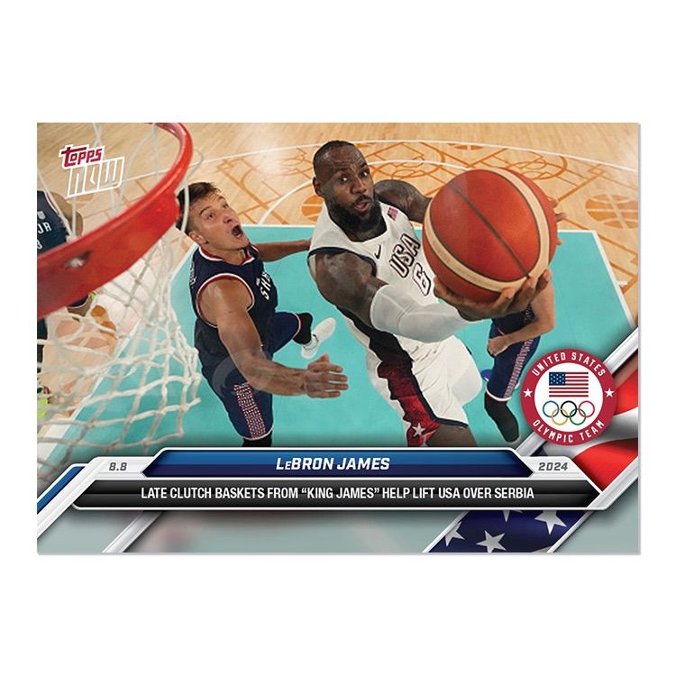 2024巴黎奧運 美國隊長 LeBron James 球員卡 上籃LBJ 附卡膜+卡套