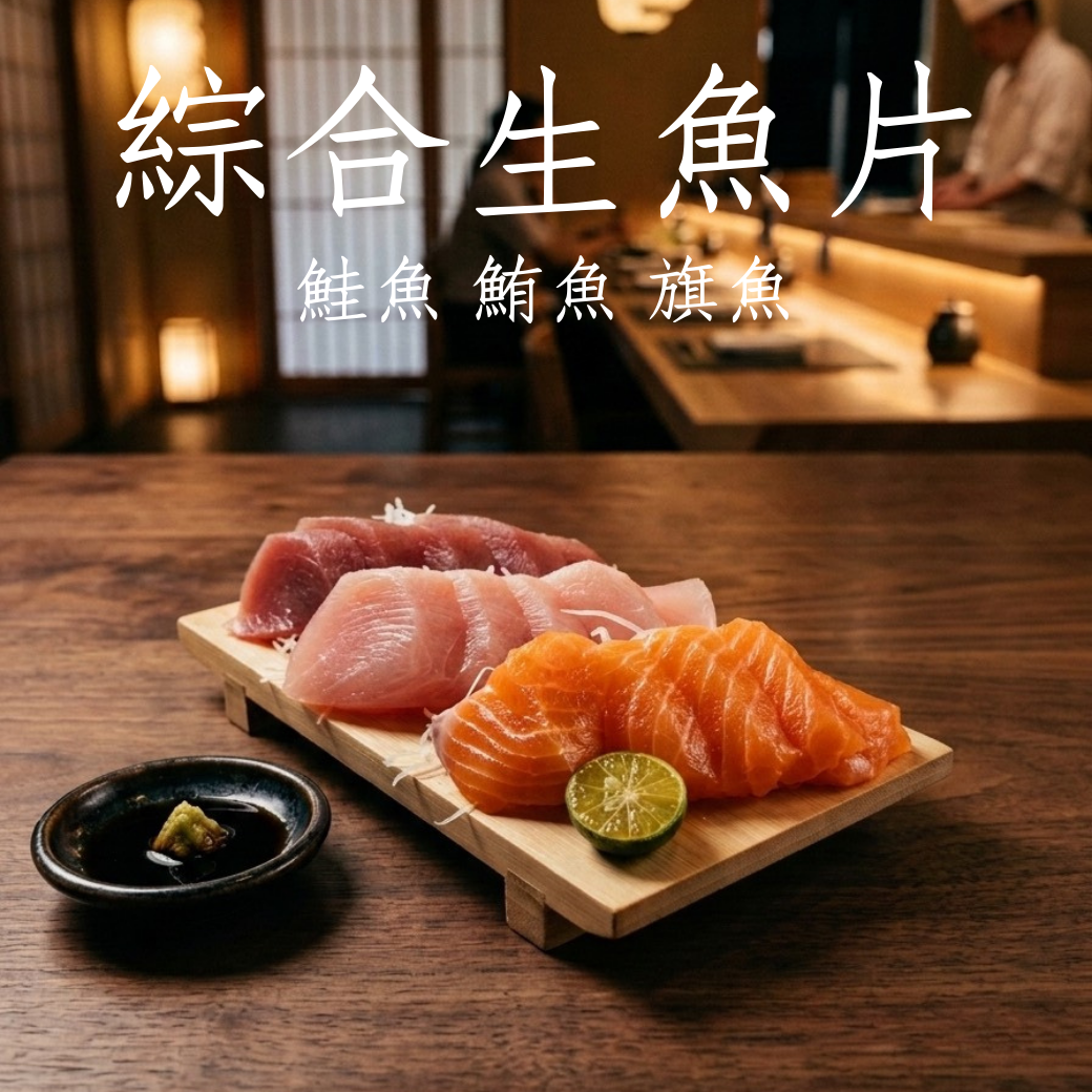 職人鮮切三種口味各5片 綜合生魚片 鮭魚 鮪魚 旗魚
