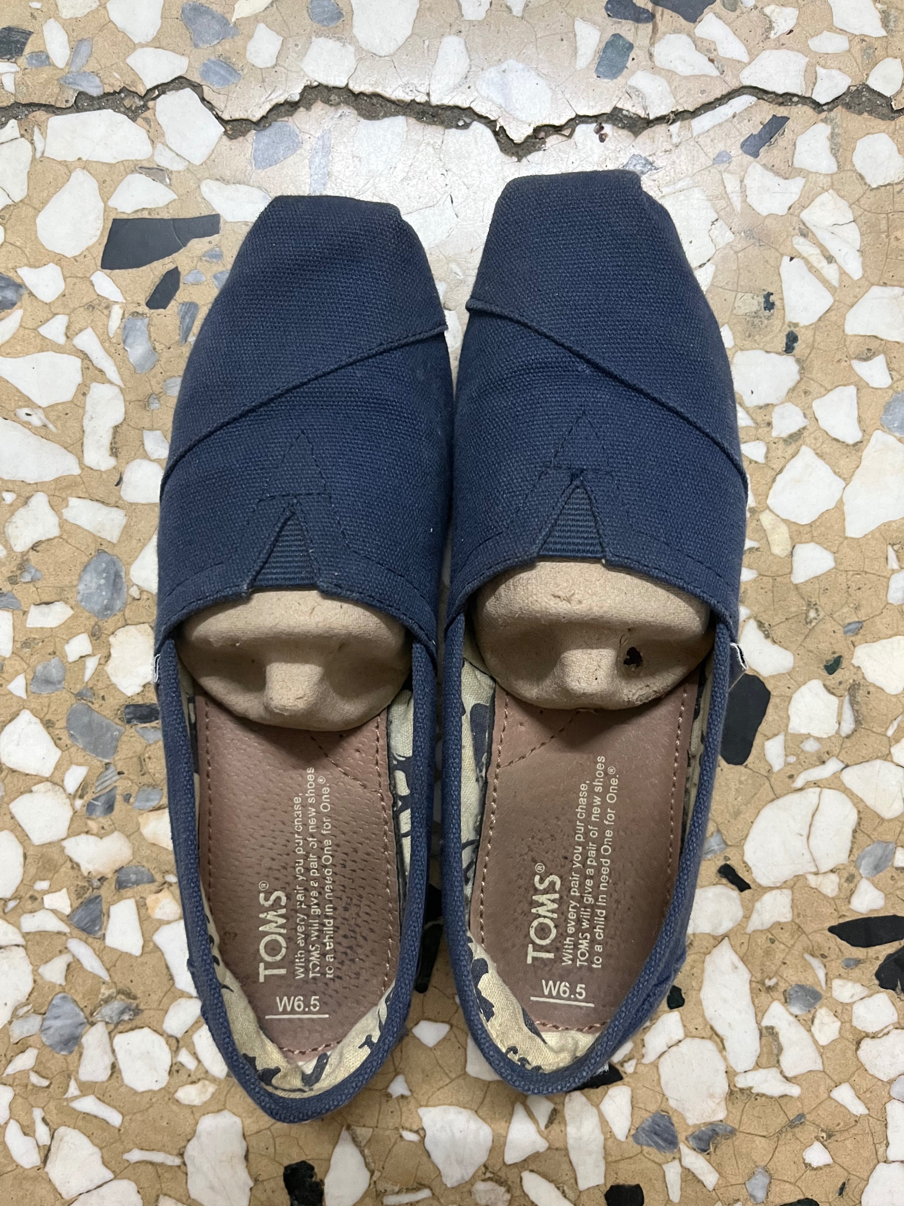 toms 藍帆布鞋 23.5