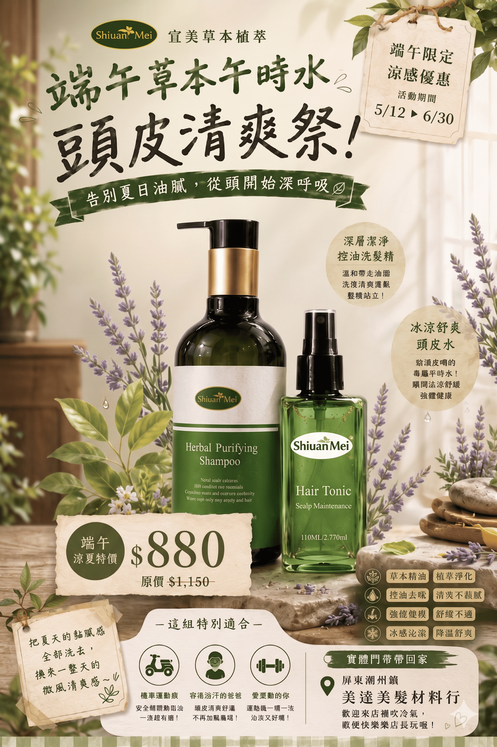 頭皮強健精華液110ml+草本淨化洗髮精