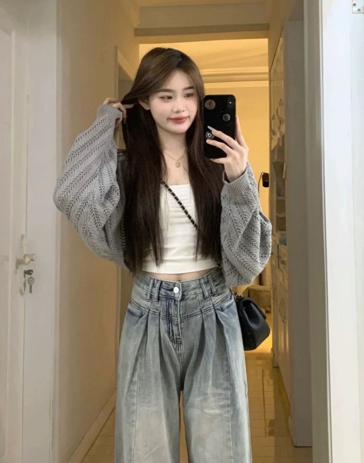 灰色薄款鏤空防曬針織開衫女夏季2024新款高級感外搭罩衫短款披肩