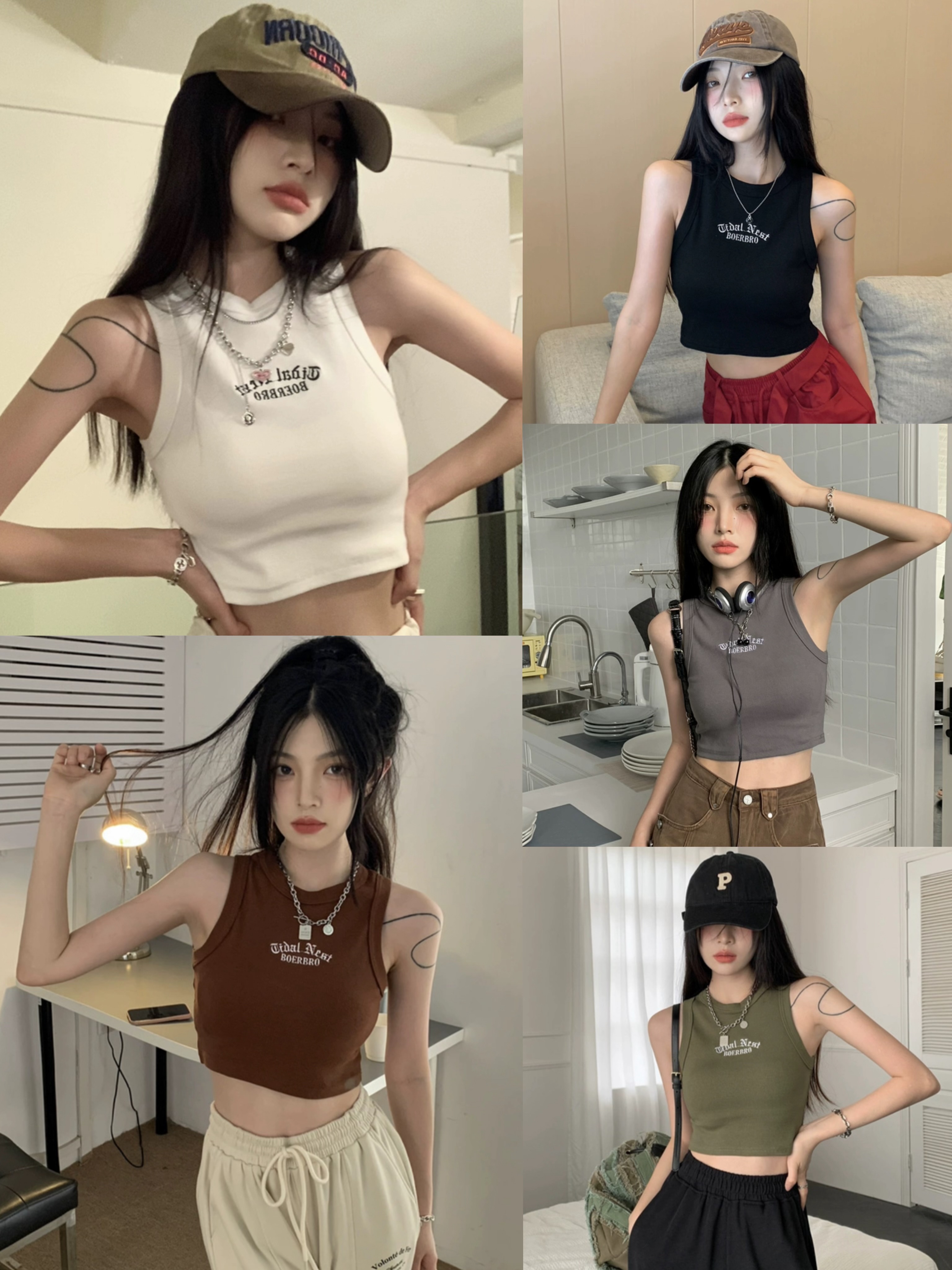 性感短款工字型黑色內搭背心女夏季辣妹修身外穿無袖吊帶上衣