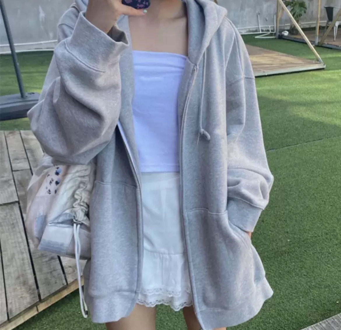 ins超火衛衣女春秋waitmore連帽薄款外套韓版潮學生寬松上衣開衫