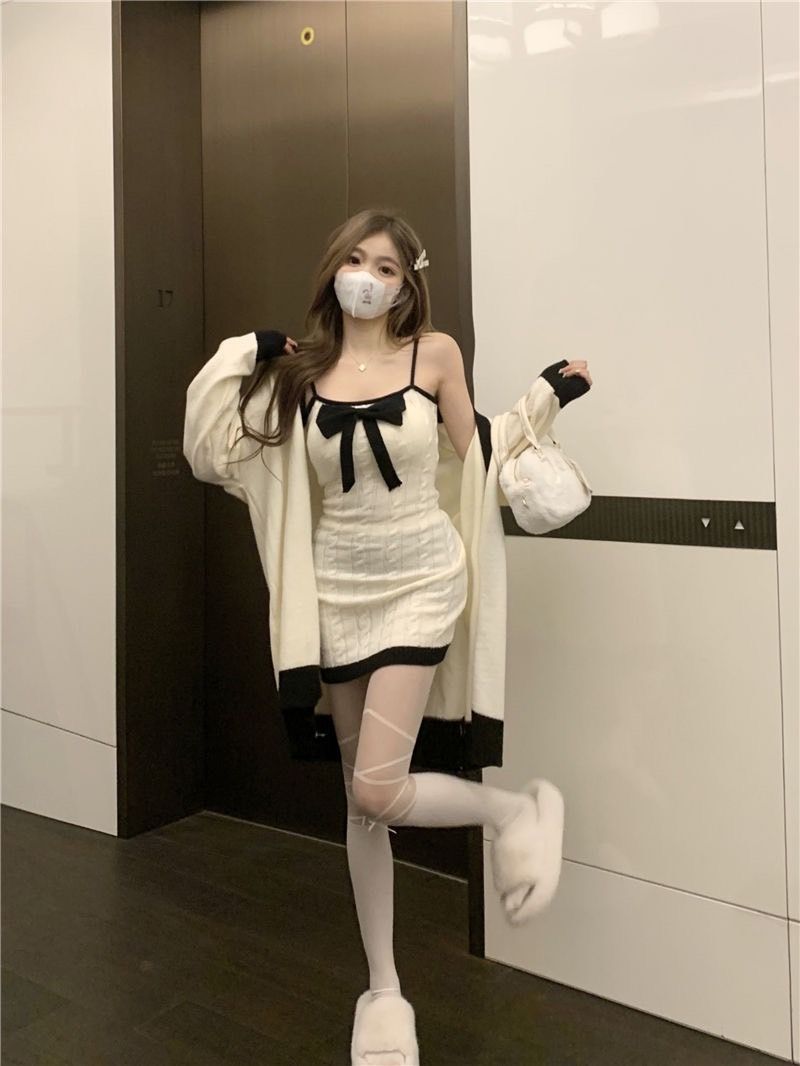 洋氣蝴蝶結連身裙