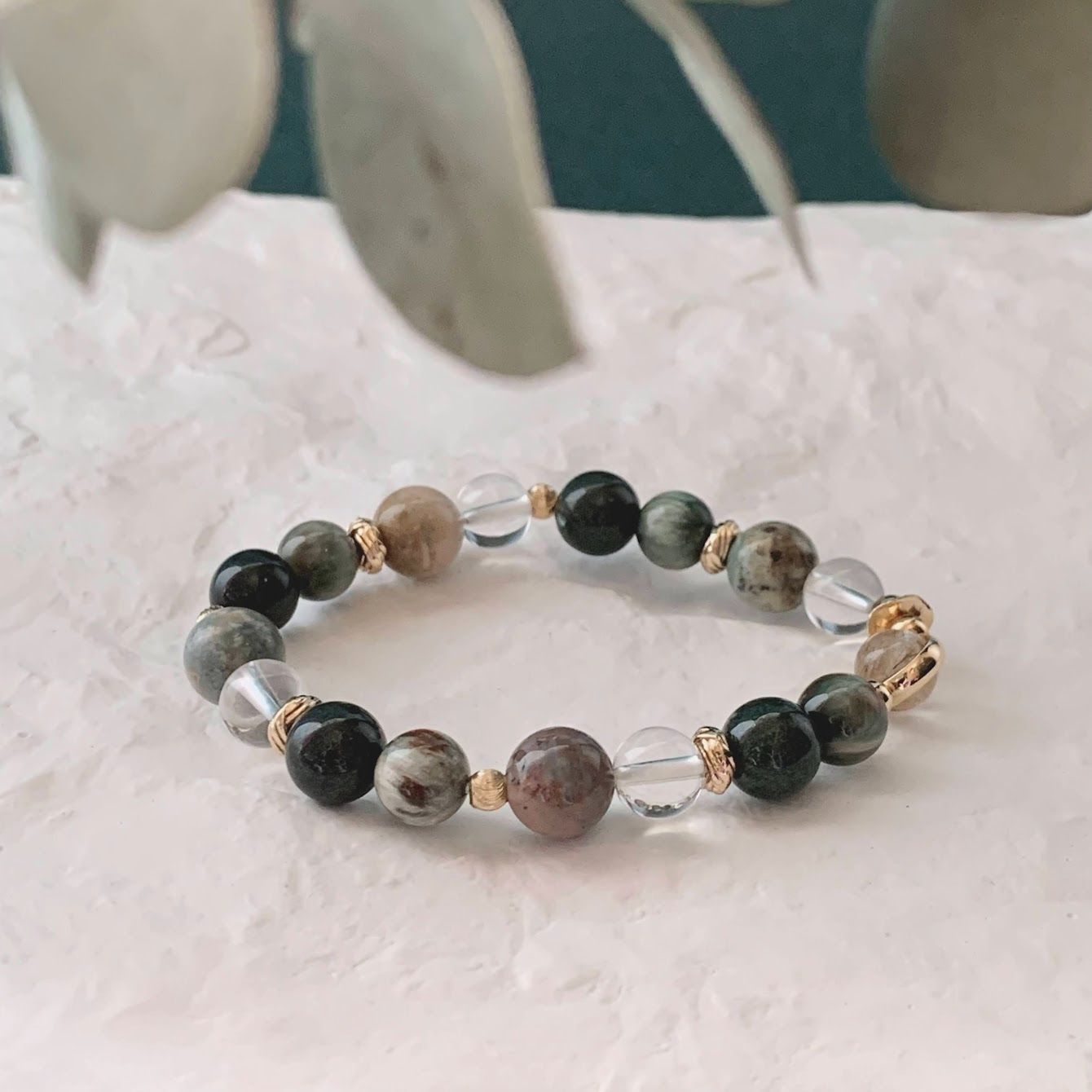 走在山林間/ 14K包金天然水晶能量手鍊/ 訂製設計