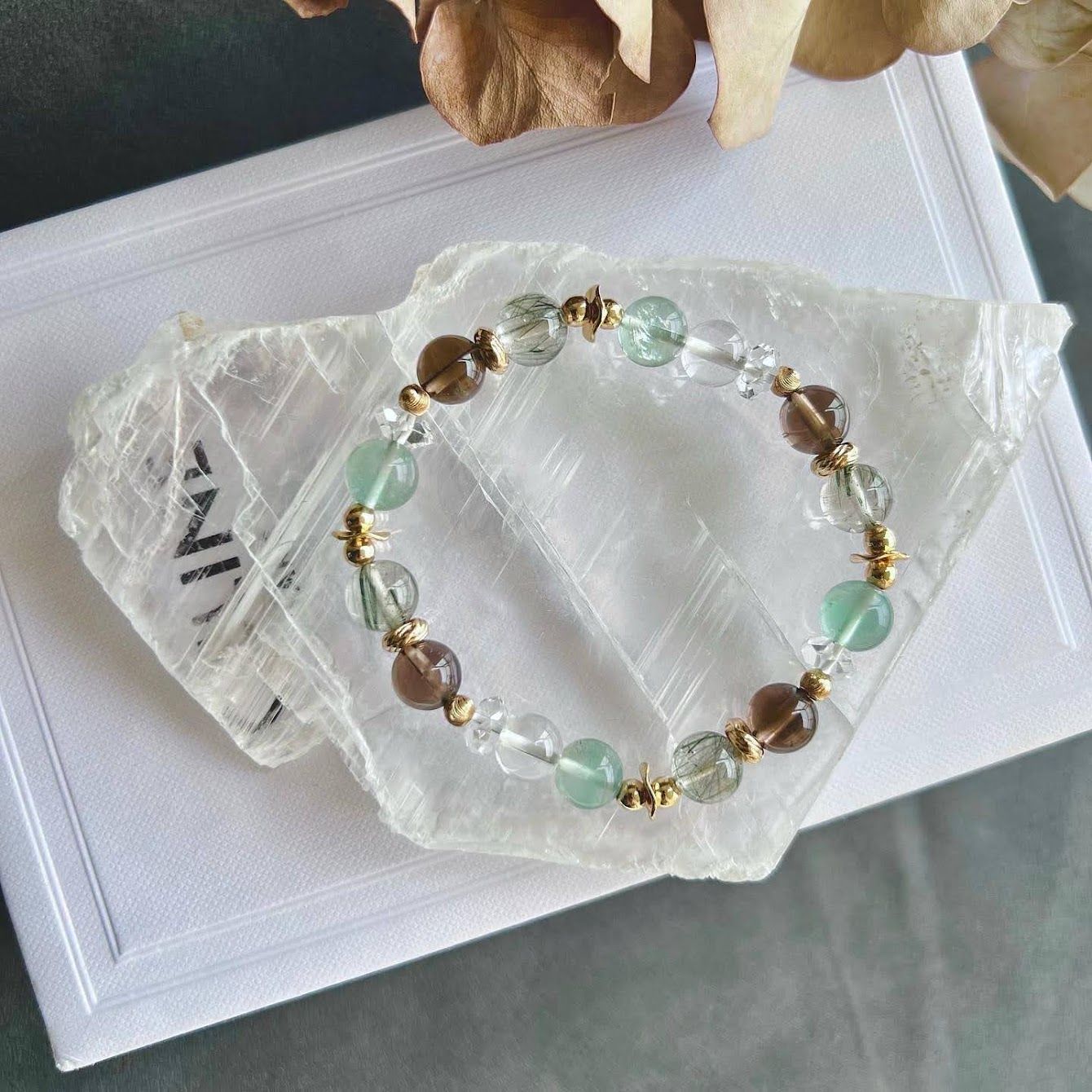 綠光精靈/ 14K包金天然水晶能量手鍊/ 訂製設計