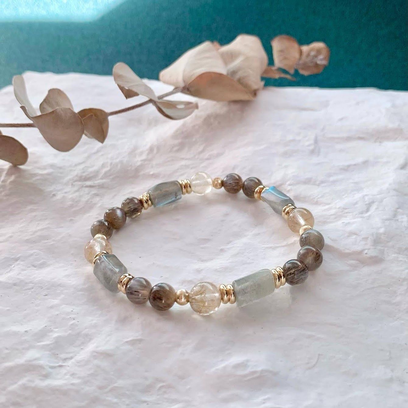 貓頭鷹之魂/ 14K包金天然水晶能量手鍊/ 訂製設計