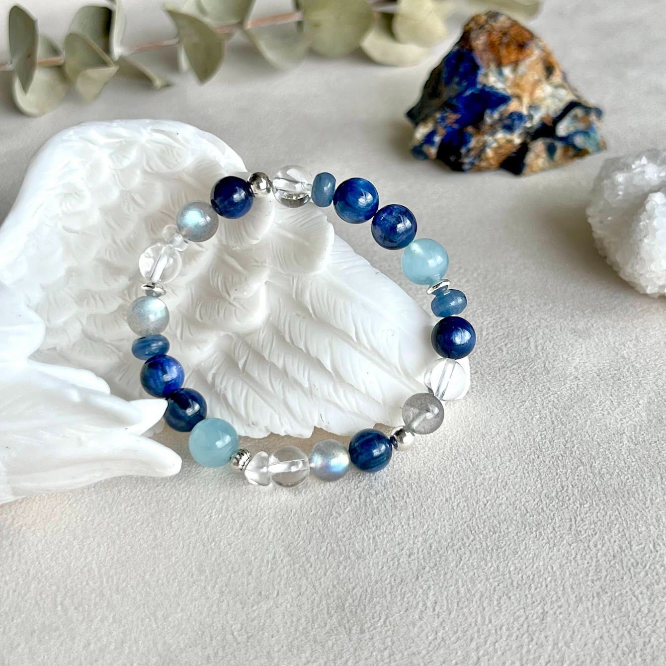 一抹湛藍2.0/ S925銀天然水晶能量手鍊/ 訂製設計