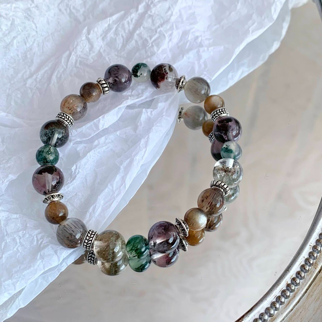 星空繚繞的群山/ S925銀天然水晶能量手鍊/ 訂製設計