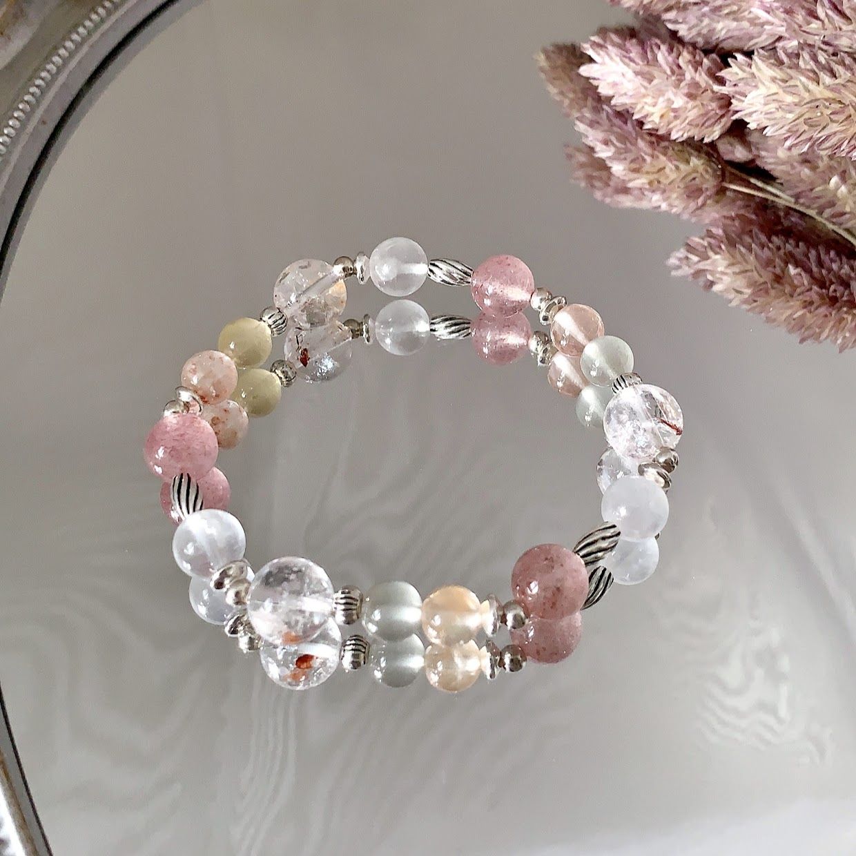 雲朵織芭蕾/ S925銀天然水晶能量手鍊/ 訂製設計