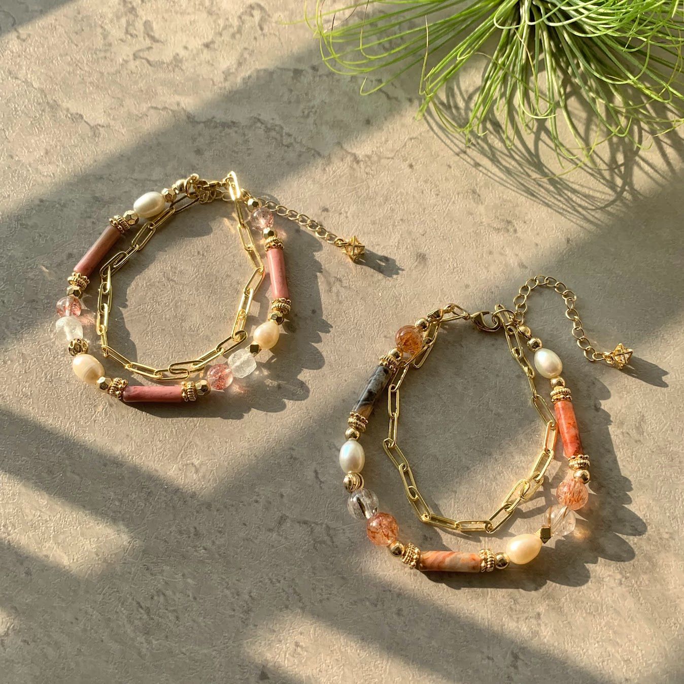 沙漠玫瑰之韻/ 14K金天然水晶能量手鍊/訂製設計