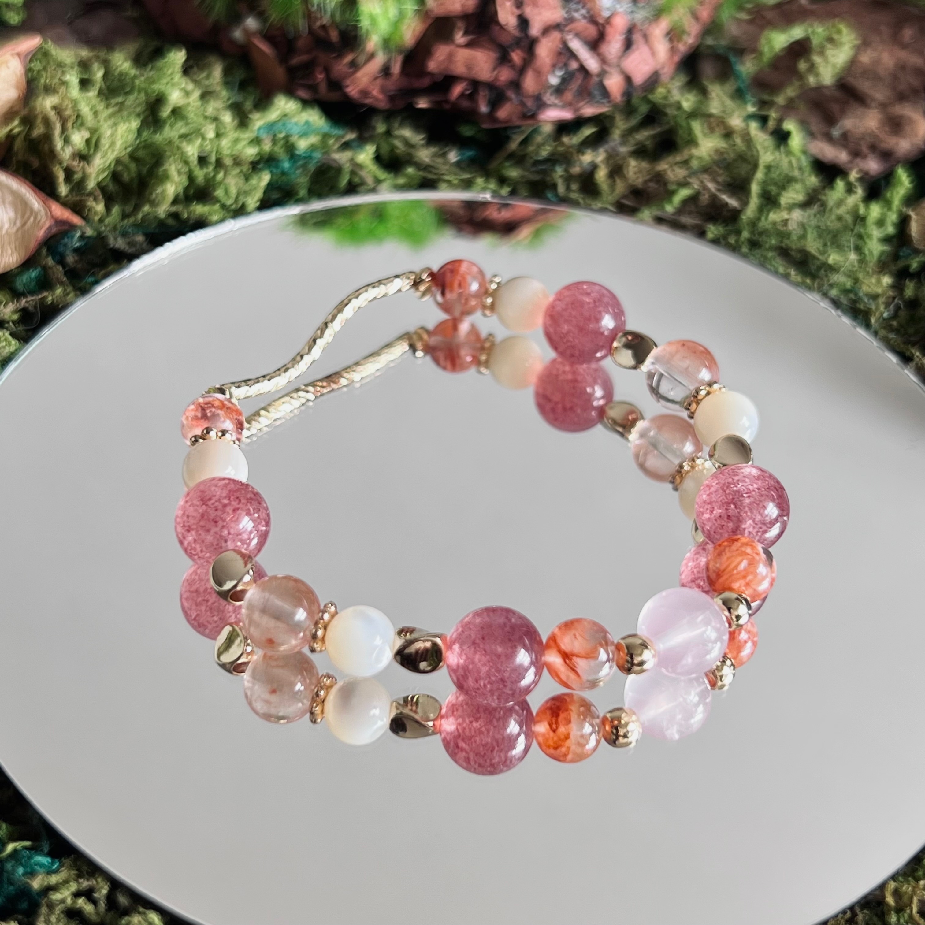 羞澀初見/ 14K包金天然水晶能量手鍊/ 訂製設計