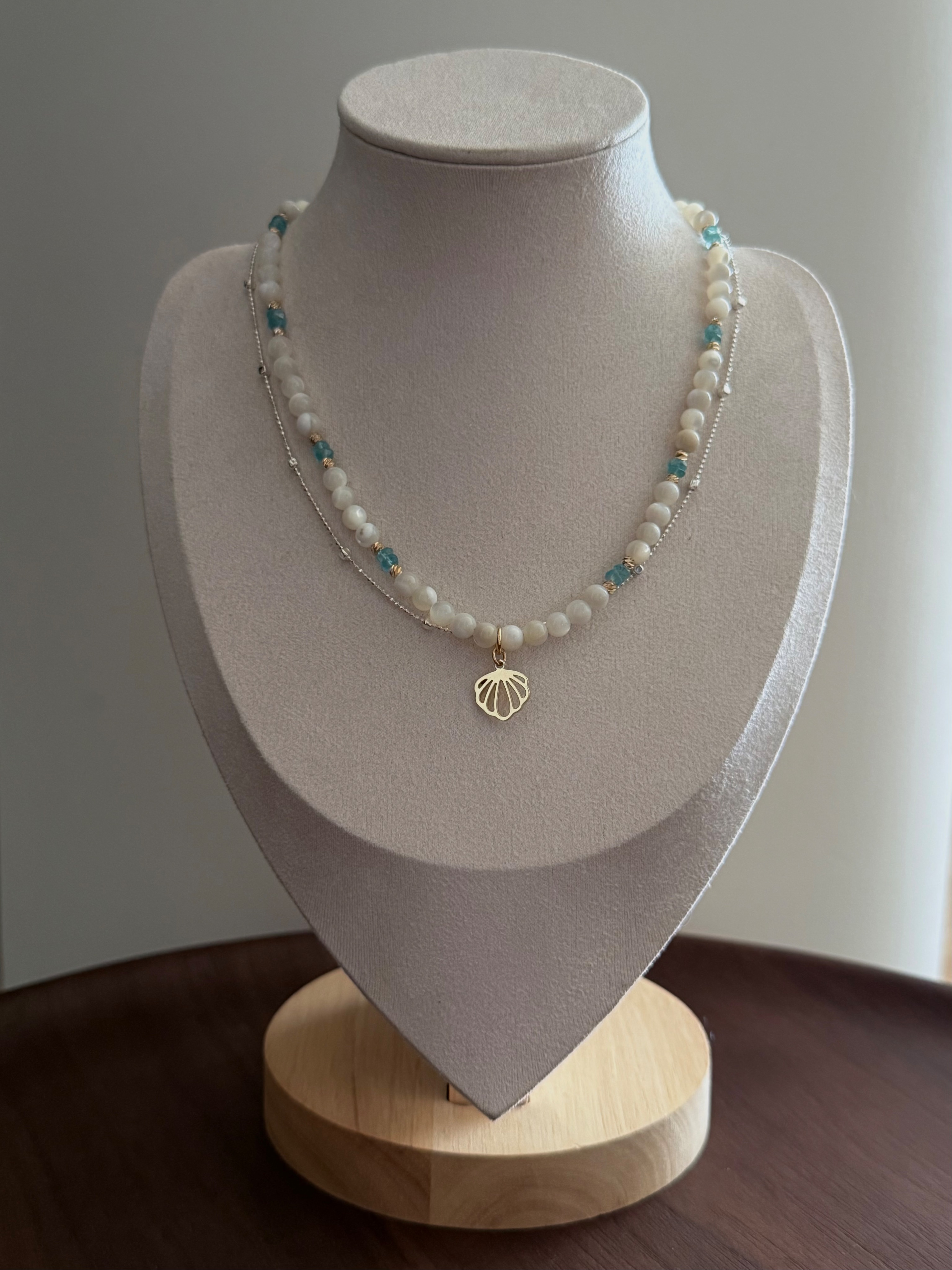 波綴/ 14K包金天然水晶能量/ 手作項鍊/ 設計款