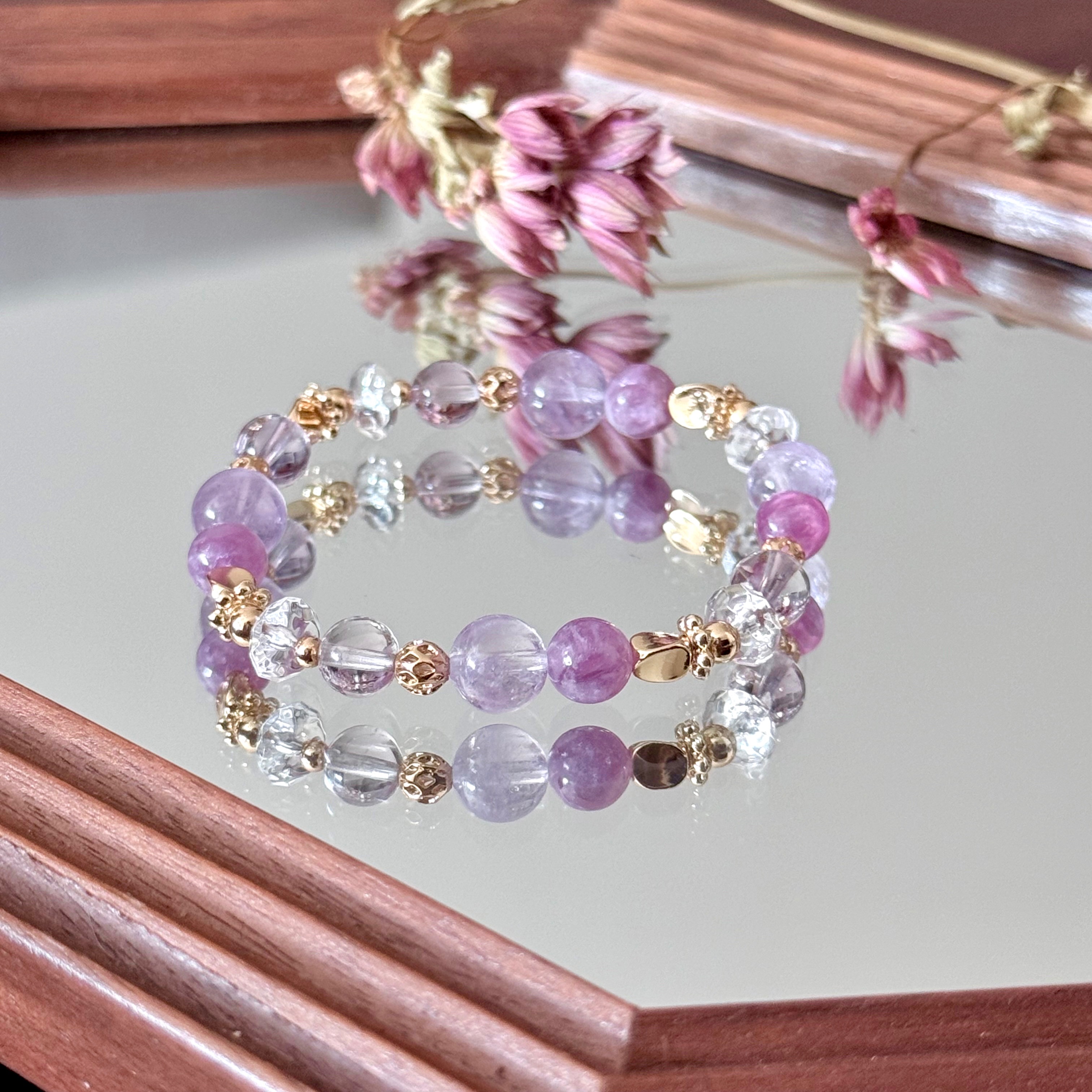 暖棠予我/ 14K包金天然水晶能量手鍊/ 設計款