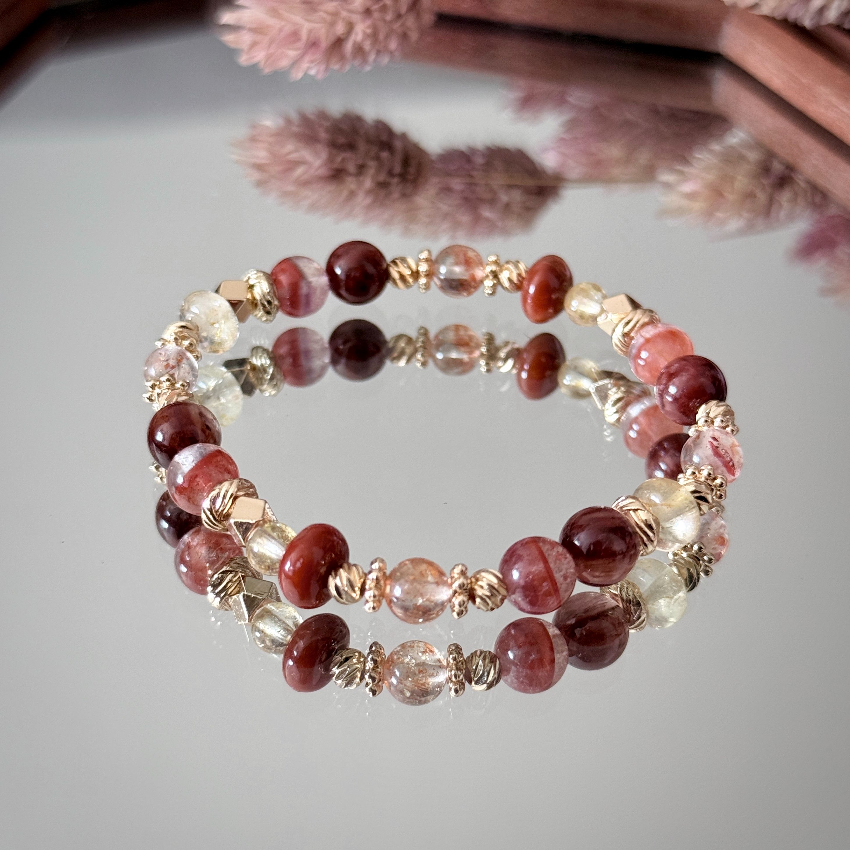 遺落火山的祝福/ 14K包金天然水晶能量手鍊/ 設計款