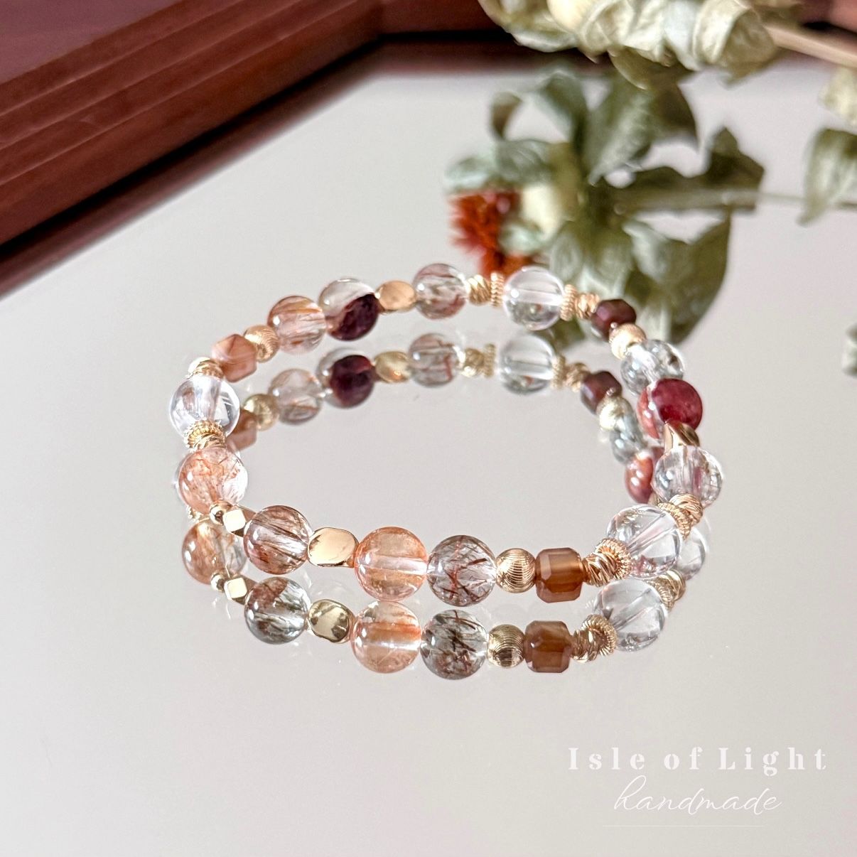 秋日重逢/ 14K包金天然水晶能量手鍊/ 設計款