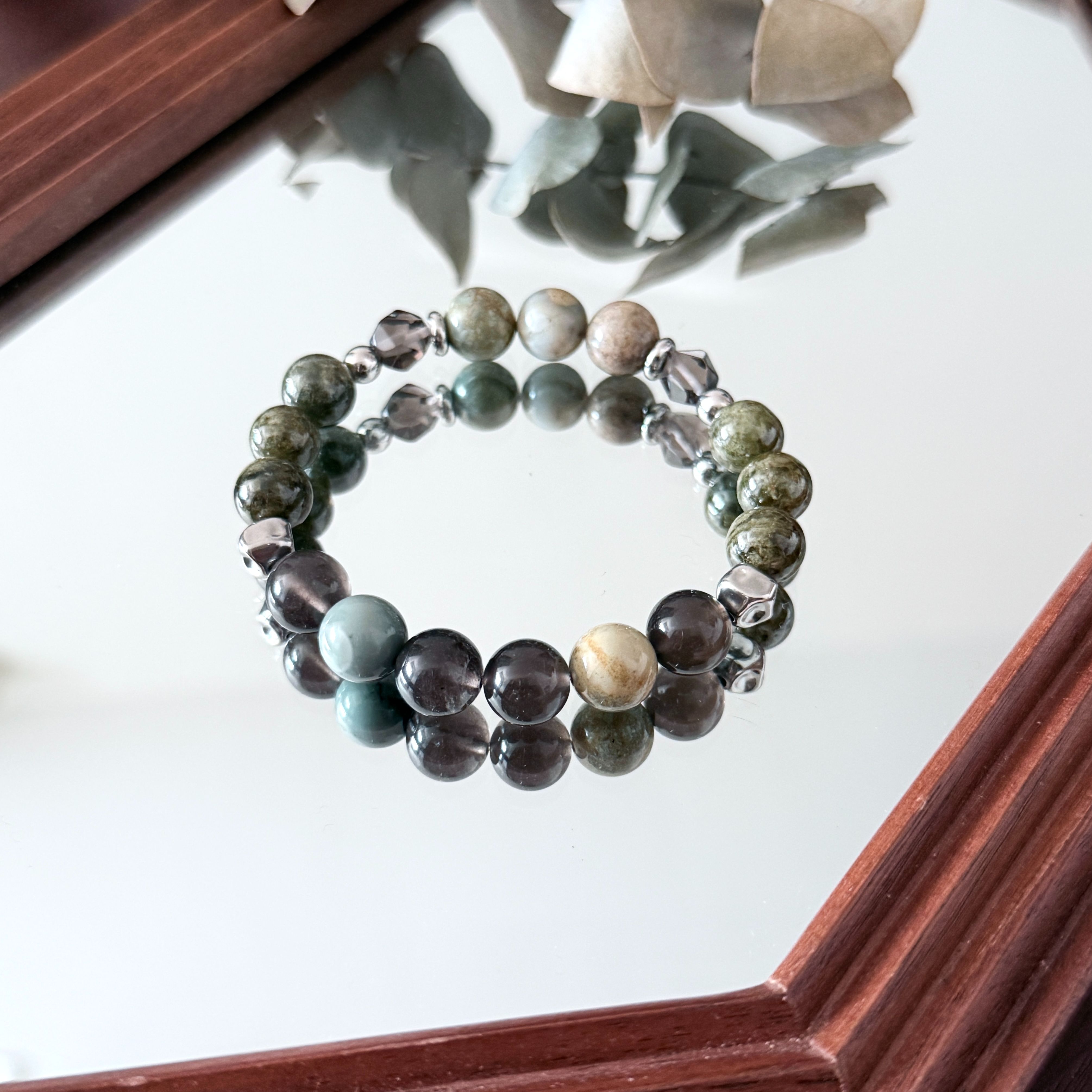 瓦卡奇納綠洲/ 不鏽鋼天然水晶能量手鍊/ 設計款