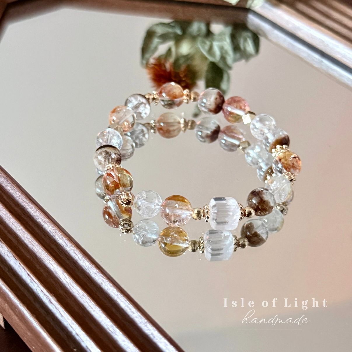 透花日和/ 14K包金天然水晶能量手鍊/ 設計款