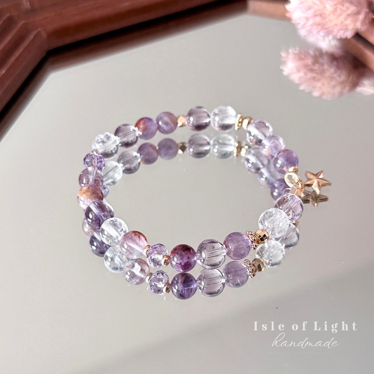 夢蛹/14K包金天然水晶能量手鍊/設計款