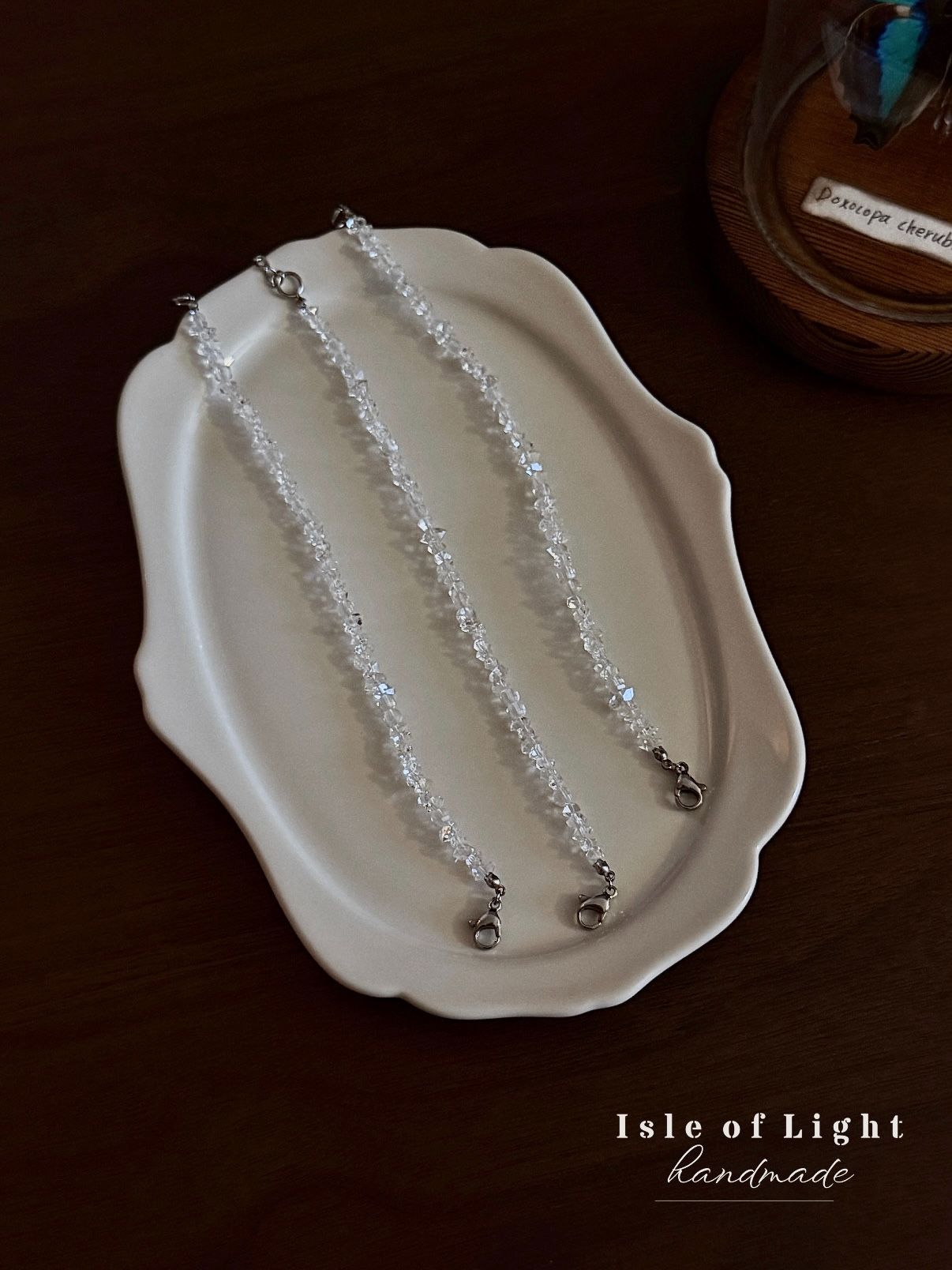 赫基蒙細鍊/不鏽鋼金屬天然水晶能量手鍊/ 設計款