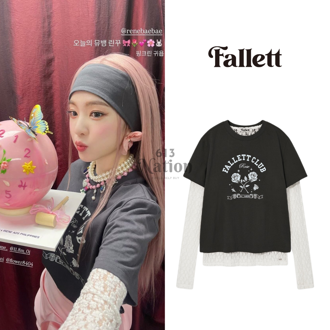 [RV] IRENE同款Rose Layered Long Sleeve Top