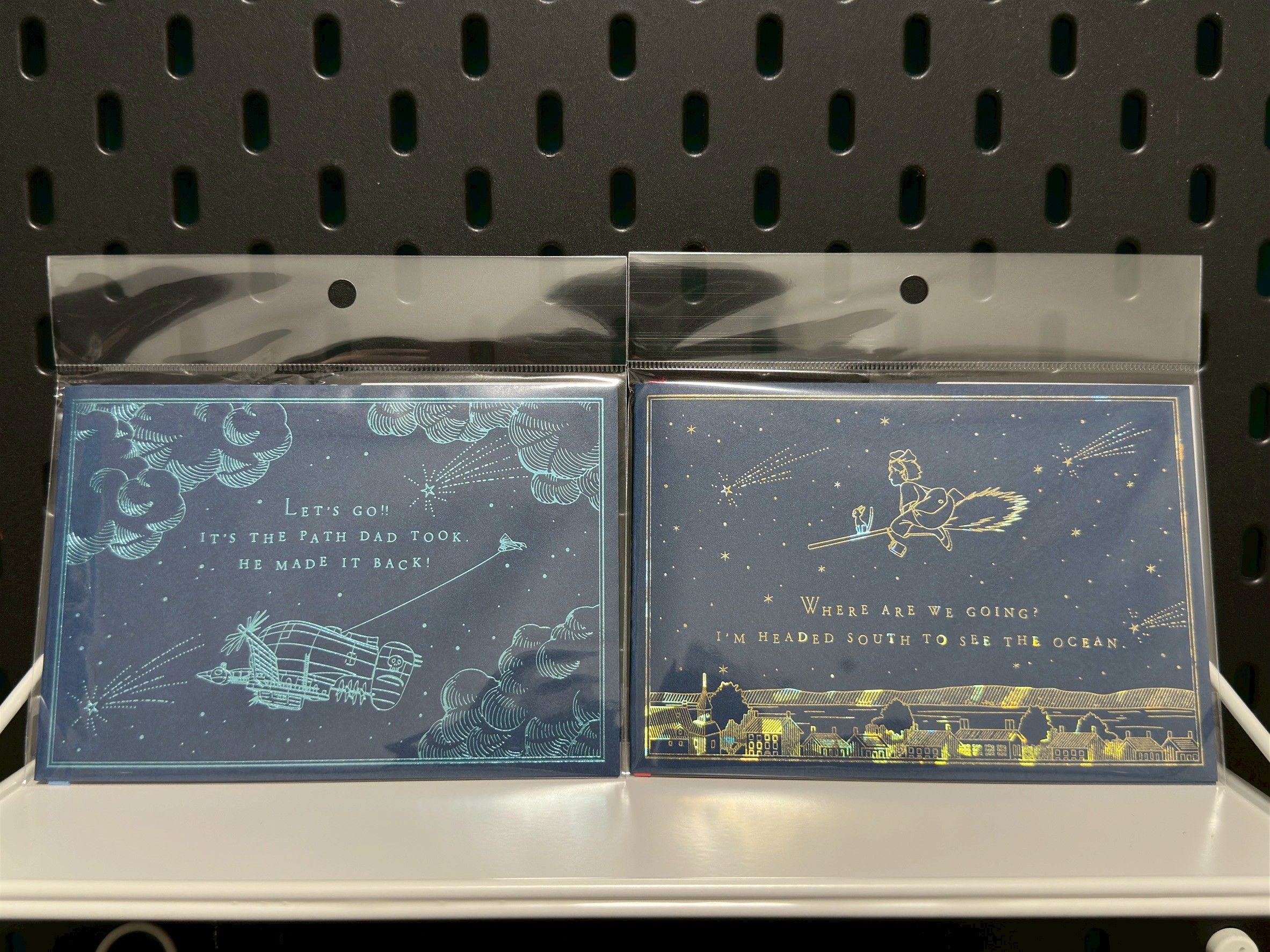 吉卜力 夜空柄 箔印設計送禮賀卡